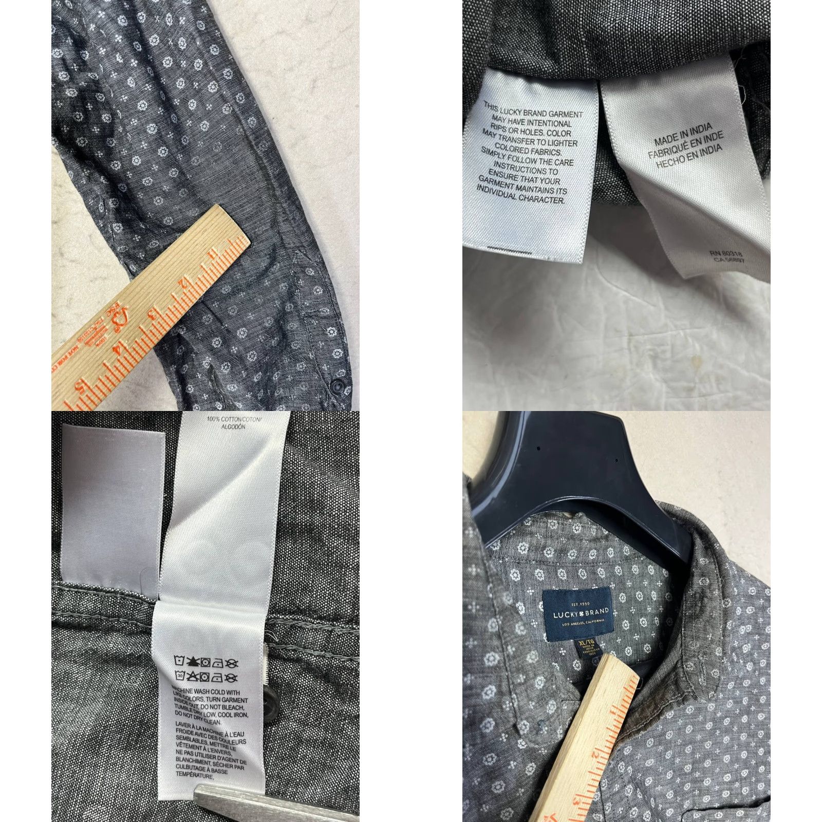 Lucky Brand Lucky Brand Shirt Dress Shirt Men XL Long Sleeve 100% Cotton Button Front Multicolor See Pics Size US XL / EU 56 / 4 - 9 Thumbnail