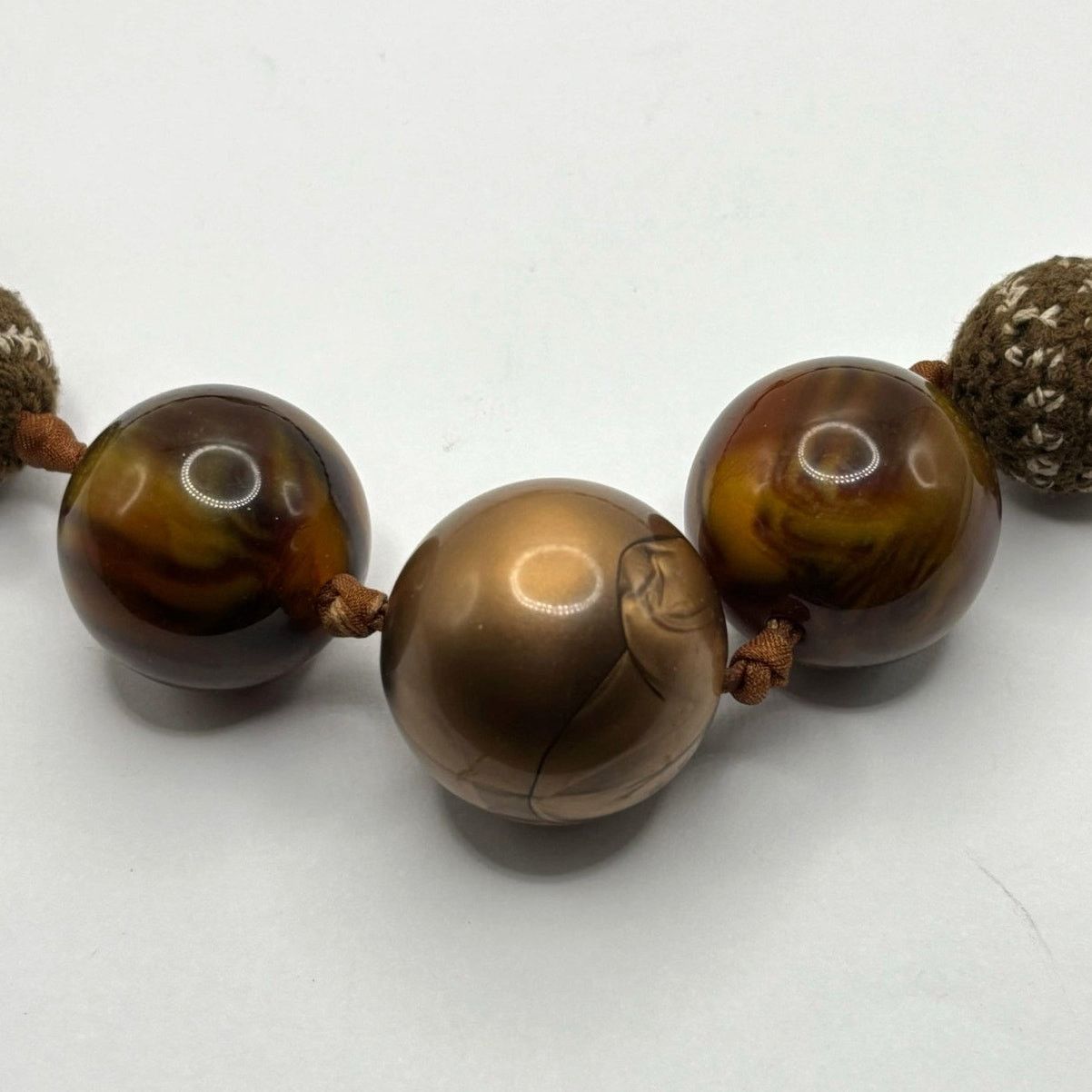 Other Vintage Brown Chunky Beaded Necklace Size ONE SIZE - 2 Thumbnail