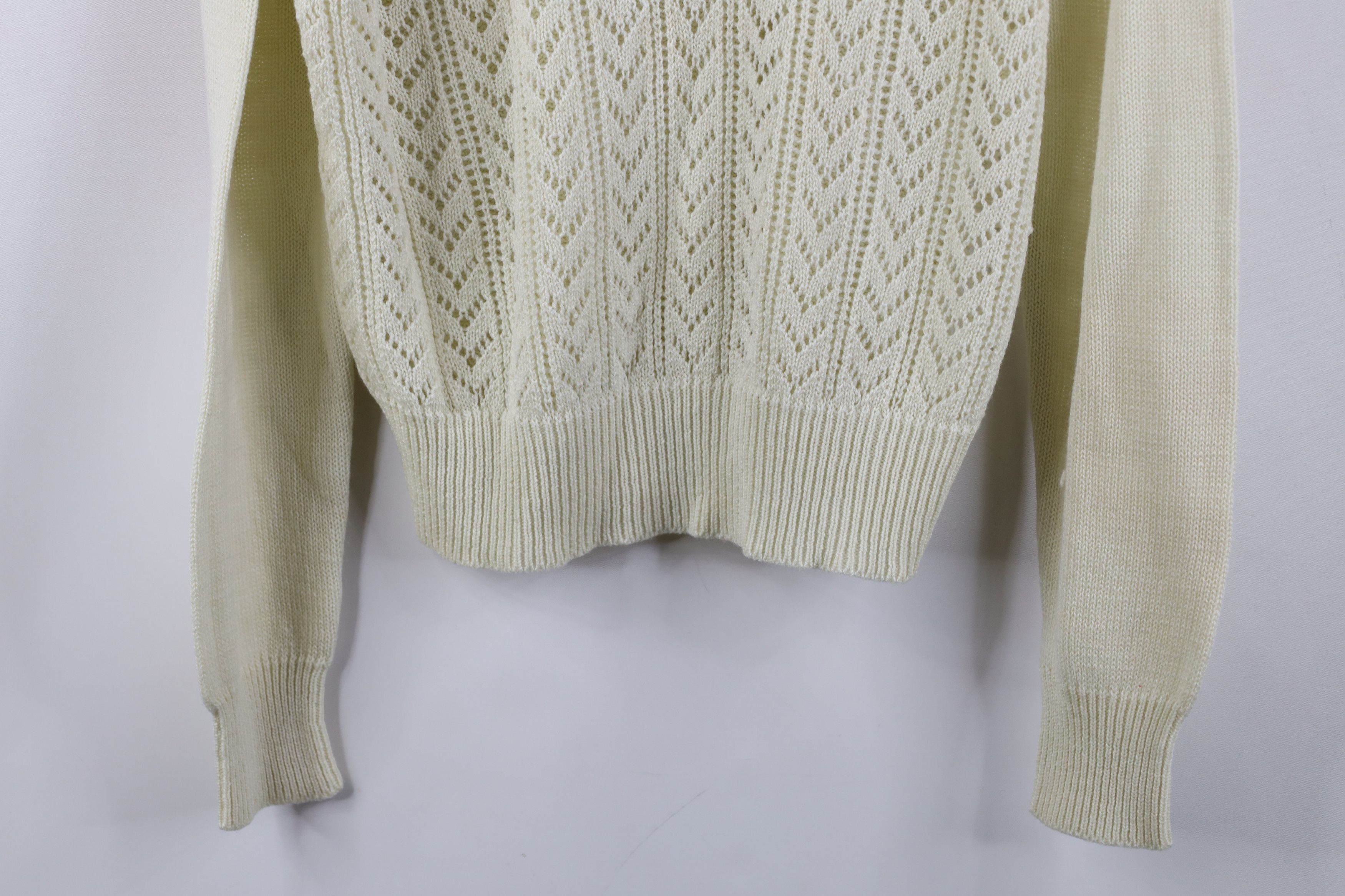 Vintage Vintage 70s Streetwear Crochet Needlepoint Flower Sweater Size L / US 10 / IT 46 - 3 Thumbnail