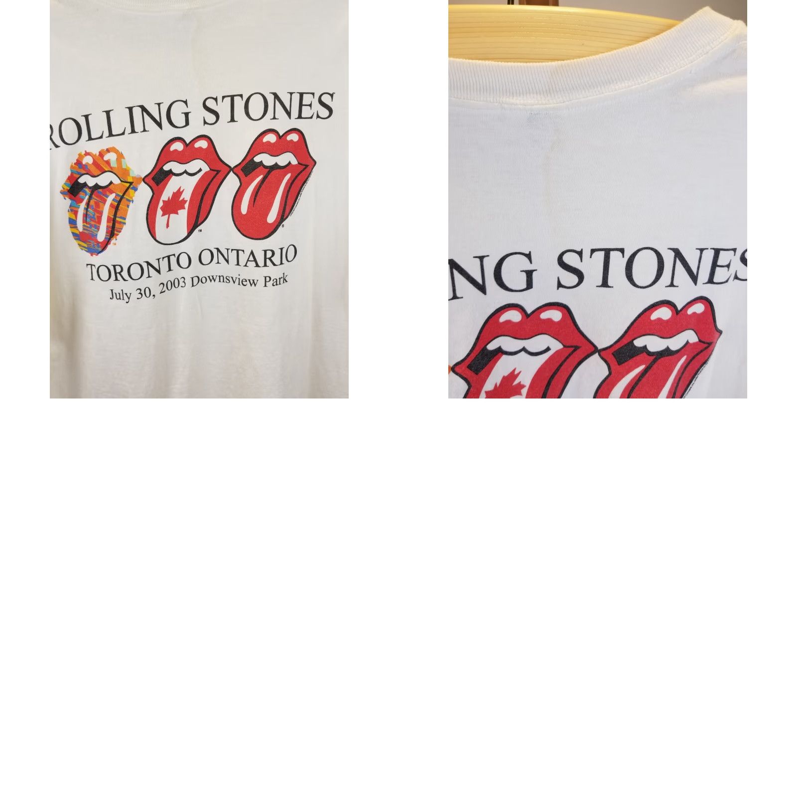 Vintage VINTAGE Rolling Stones TORONTO TOUR BAND T-SHIRT XLARGE White Sleeve Short Neck Round Size XL Men Band Rock 2003 USA USA Size US XL / EU 56 / 4 - 8 Thumbnail