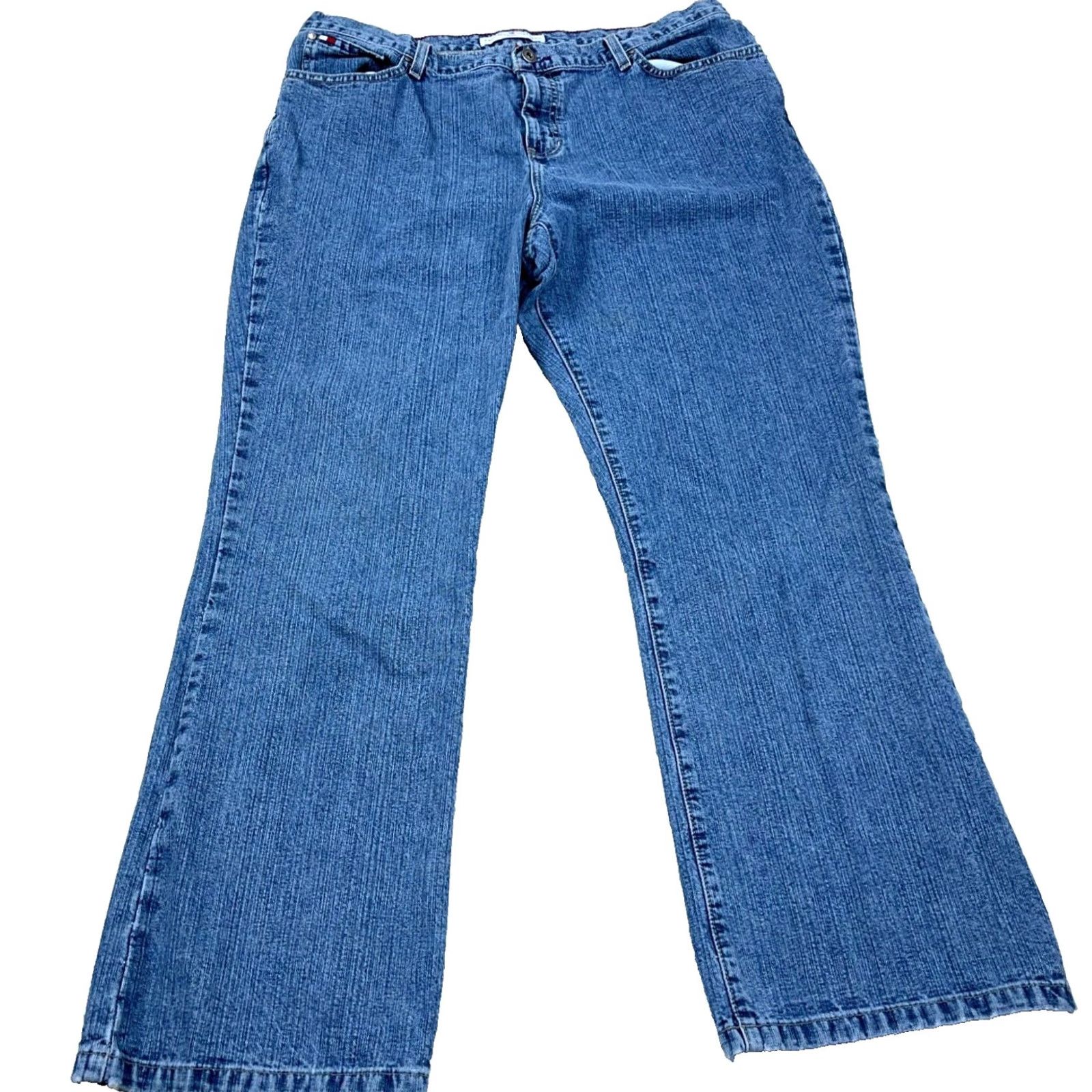 Tommy Hilfiger VINTAGE Tommy Hilfiger Jeans Women 16 Boot Cut Med Wash Denim Pants Ladies Y2K 90s Hipster Classic Mens Womens Size 38" / US 16 / IT 52 - 2 Thumbnail