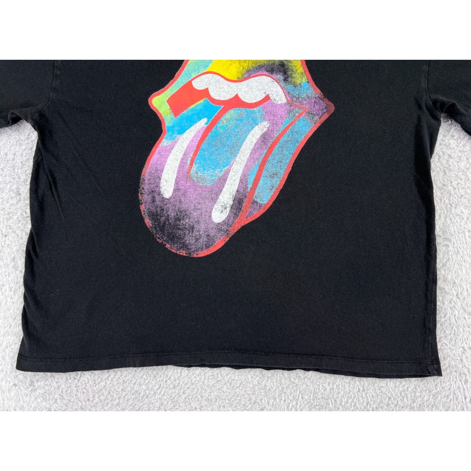 Vintage Rolling Stones Shirt Womens Medium Black Crop Short Sleeve Crew Neck T-Shirt Size M / US 6-8 / IT 42-44 - 5 Thumbnail