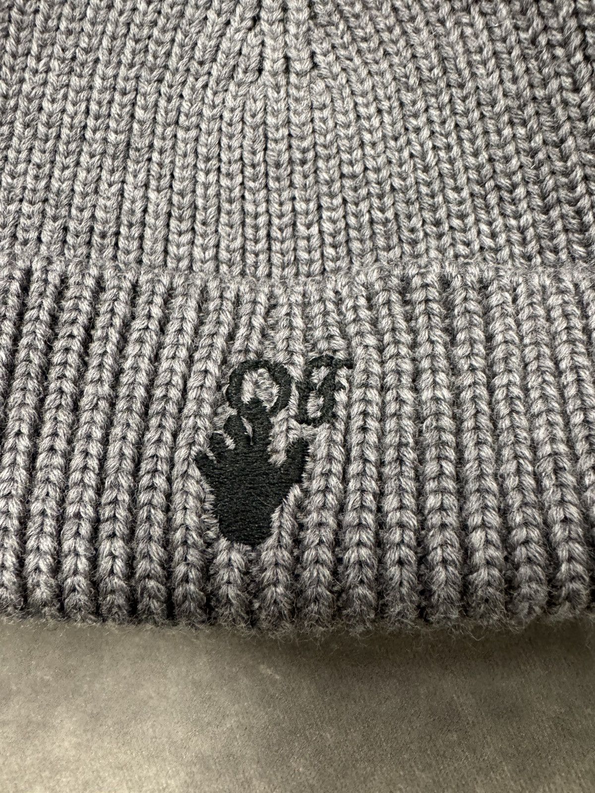 Off-White NWT Wool Rib Beanie - GRAY, OS Size ONE SIZE - 2 Thumbnail