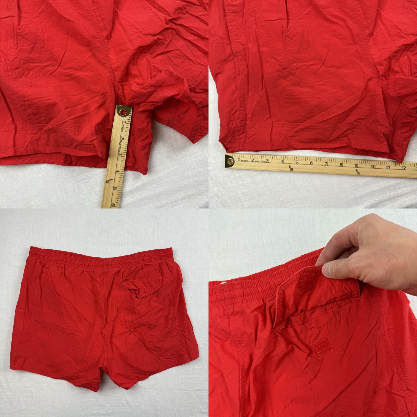 Nike VINTAGE Nike Swim Trunks Adult L Red Beach 90s Logo Trunks Mens Size US 33 - 8 Thumbnail