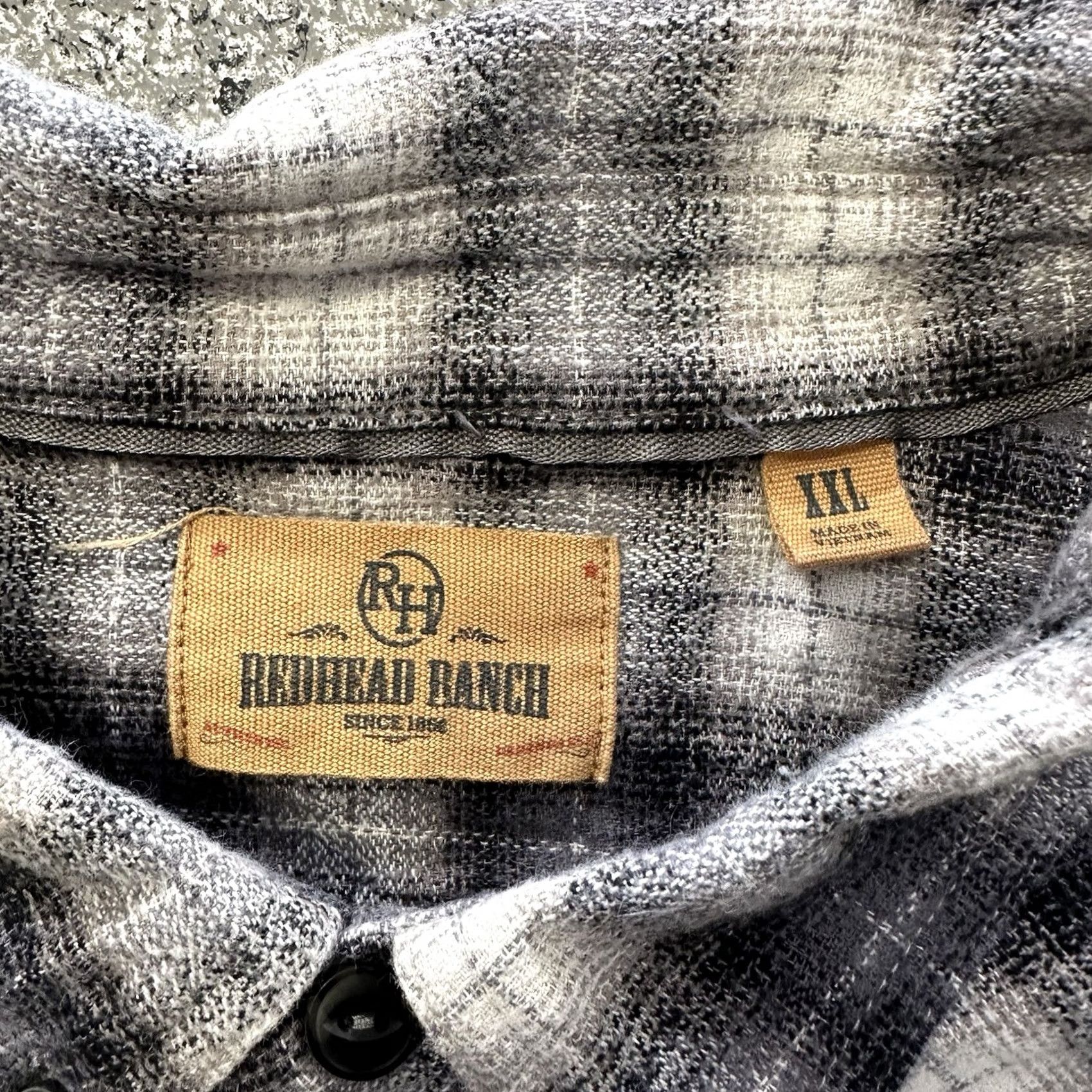 Vintage RedHead Plaid Flannel Shirt Mens 2XL Long Sleeve Button-Up Gray Stretch Cotton Spandex Size US XXL / EU 58 / 5 - 3 Thumbnail