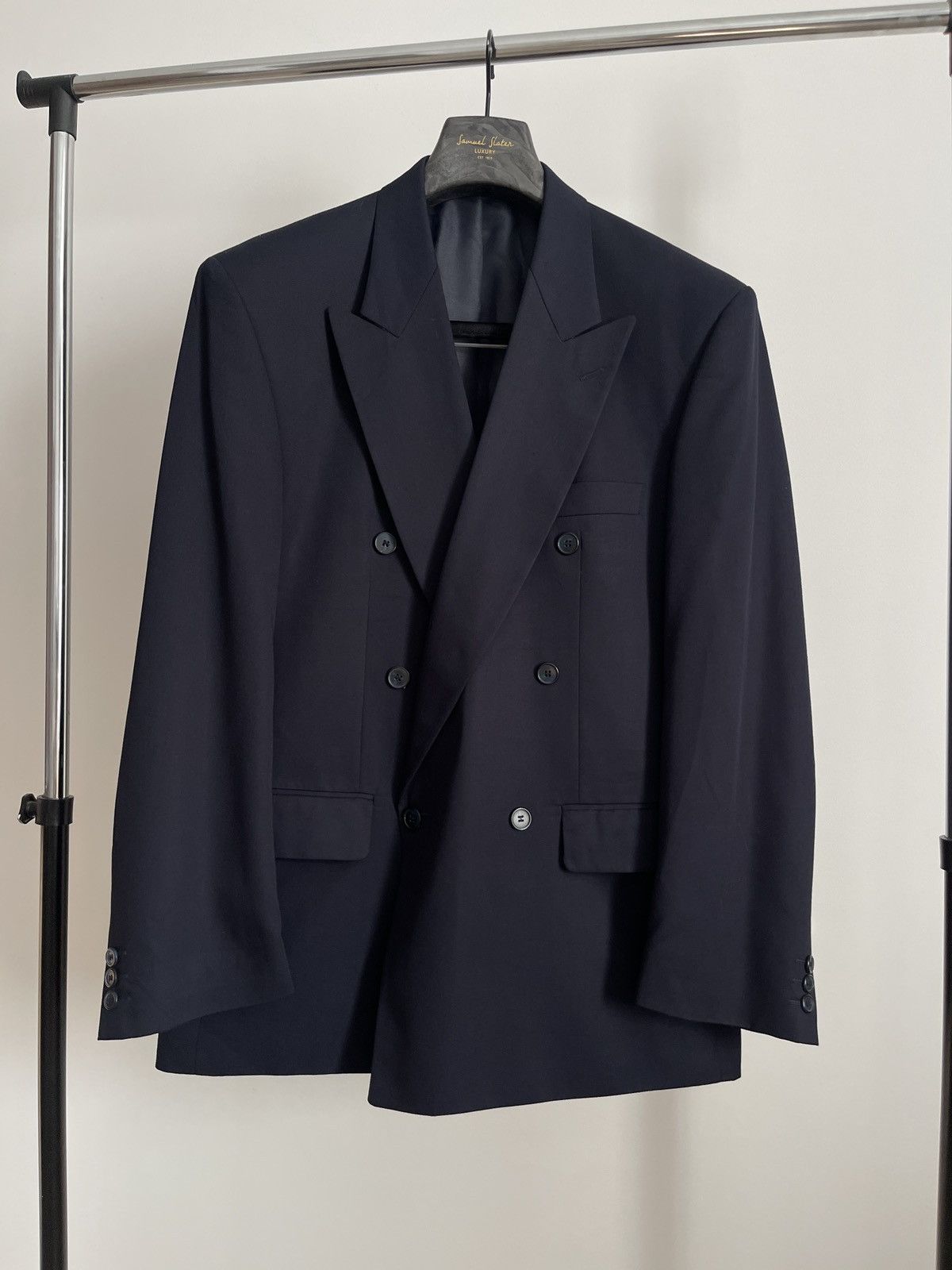 Vintage Vintage double-breasted blazer classic jacket black baccante Size 40R - 1 Thumbnail
