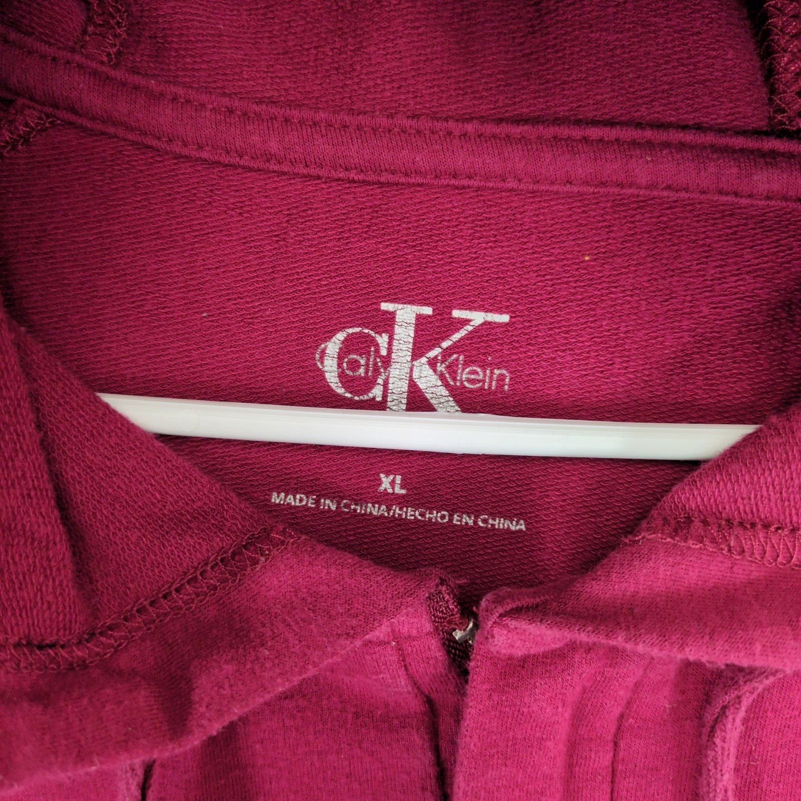 Calvin Klein Vtg Y2K Calvin Klein Women's XL Red 1/4 Zip Pullover Hoodie Size XL / US 12-14 / IT 48-50 - 2 Thumbnail
