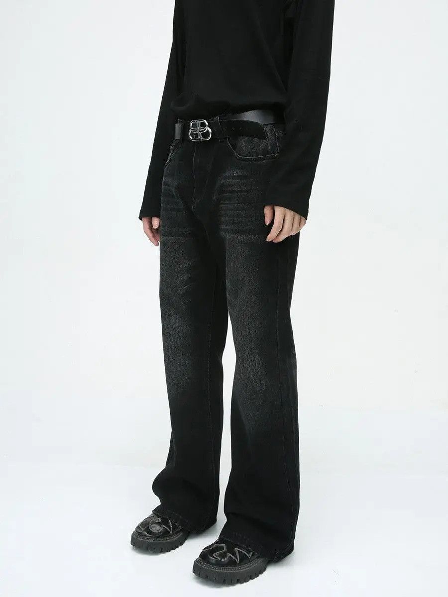 Japanese Brand Retro loose washed micro flared jeans Size US 32 / EU 48 - 3 Thumbnail