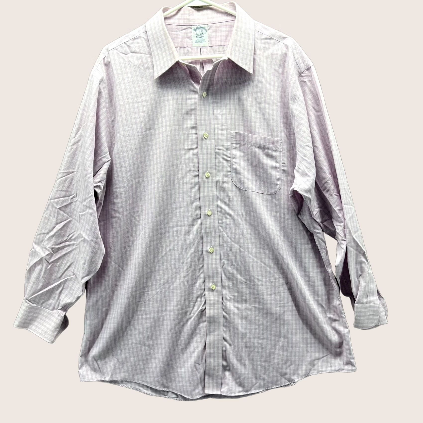 Brooks Brothers VINTAGE? No. Brooks Brothers Shirt Mens 17.5 33 Pink Button-Down Classic Glen Check Preppy Shirt Size US XXL / EU 58 / 5 - 1 Thumbnail