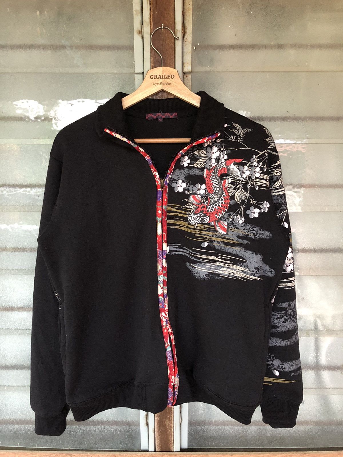 Karakuri Tamashii Vintage Sukajan Koi Fish Zipper Sweatshirt Size US M / EU 48-50 / 2 - 3 Thumbnail