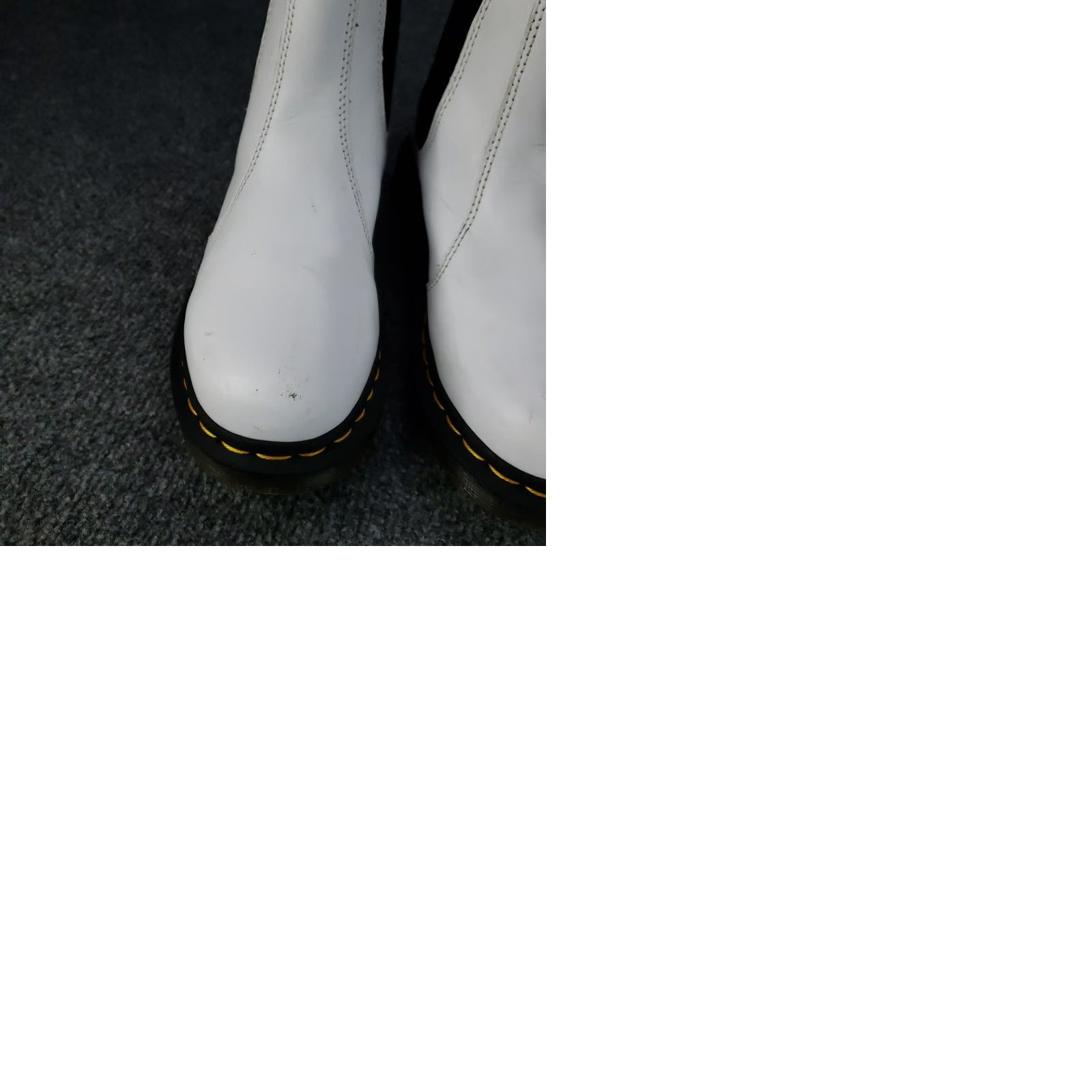Dr. Martens Dr. Martens Chelsea Boots Womens Size 7 White Leather Boots 2976 Chelsea Pattern Solid Round Toe Pull On Unisex Adults Boot Leather Mens Womens Size US 5 / IT 35 - 10 Thumbnail