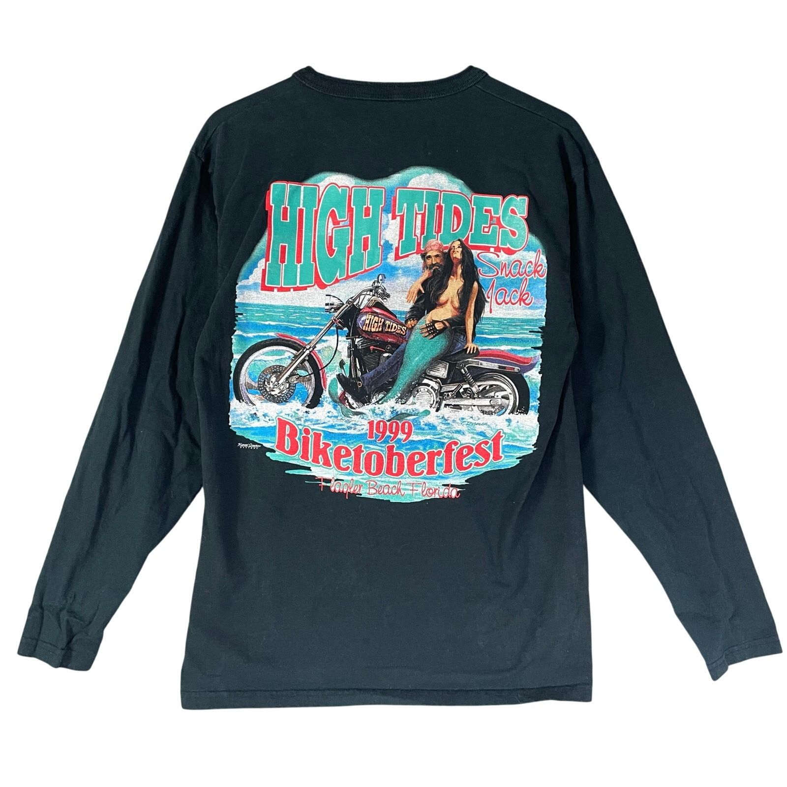 Vintage 1999 High Tides Snack Jack Biketoberfest Long Sleeve Shirt L Size US L / EU 52-54 / 3 - 1 Thumbnail