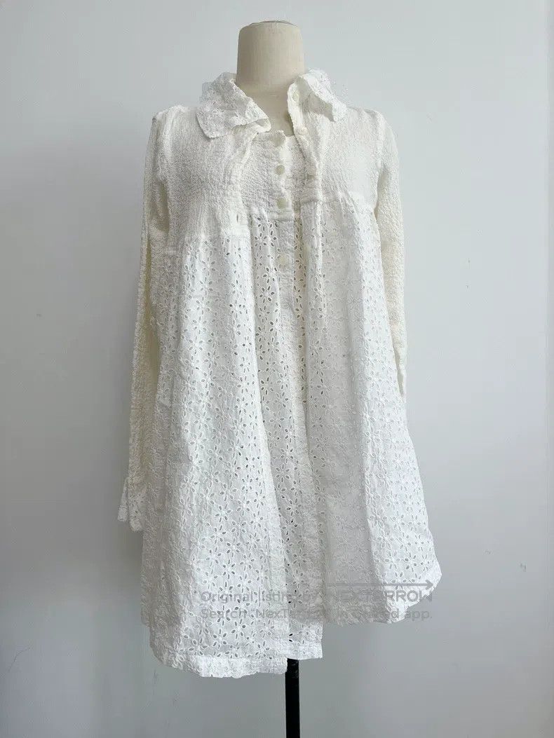 Issey Miyake Issey Miyake Mixed Material Patchwork Dress Shirt Suit Whi Size M / US 6-8 / IT 42-44 - 1 Thumbnail