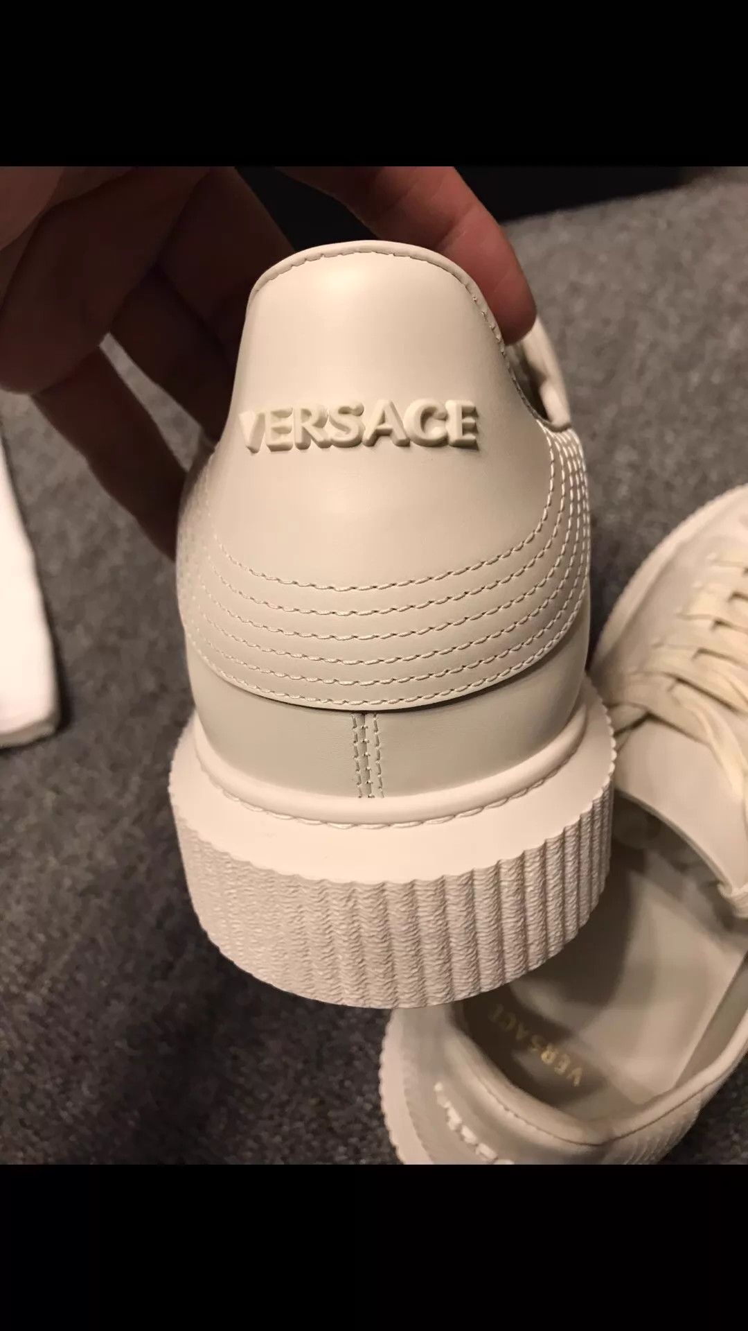 Versace VERSACE White Leather Platform 3D Medusa 42 O/S Size US 9 / EU 42 - 4 Thumbnail