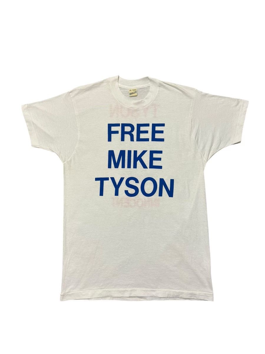 Vintage Vintage Free Mike Tyson Tee 90s White XL Single Stich Size US XL / EU 56 / 4 - 1 Thumbnail