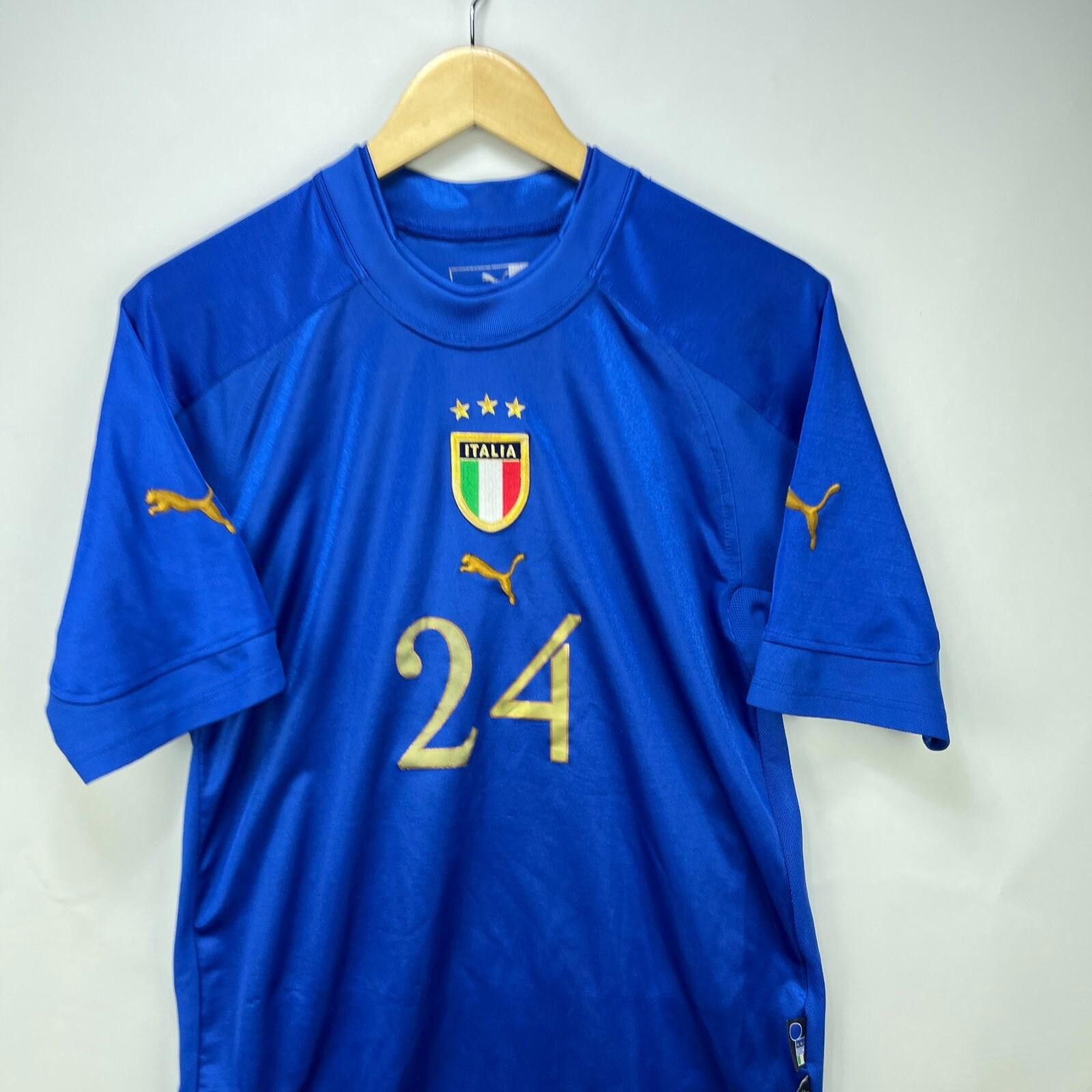 Puma Vintage Y2K Puma Italy Jersey Number 24 Small Football Size ONE SIZE - 2 Thumbnail