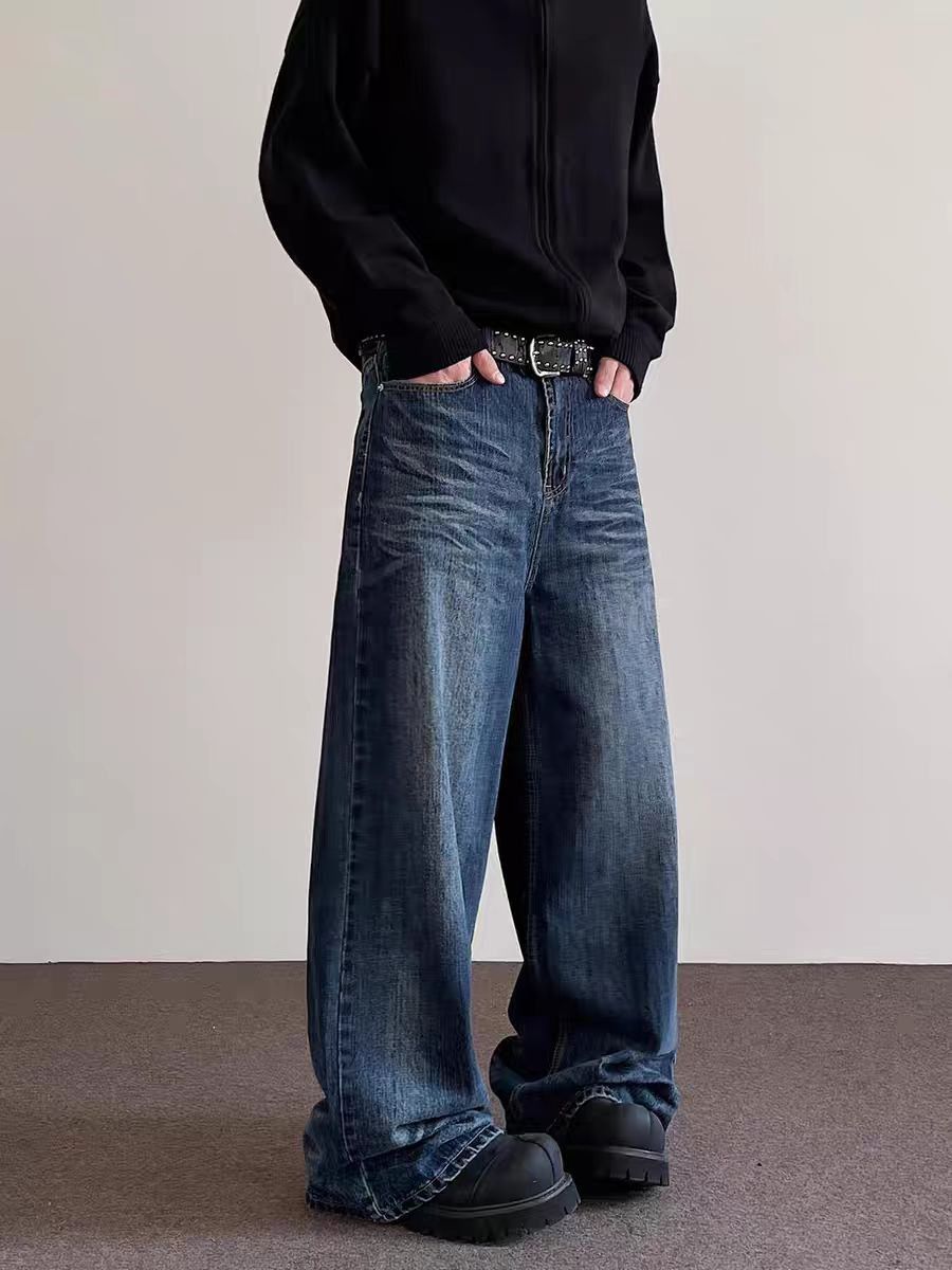 Japanese Brand × Jean Vintage washed cat whisker design micro flare jeans Size US 34 / EU 50 - 4 Thumbnail