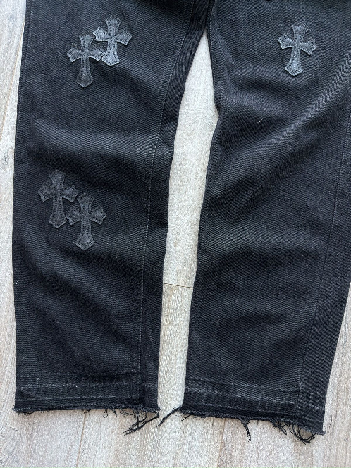 Other Gothic Chrome Patch Jeans Heards Y2K Streetwear Distressed Size US 33 - 7 Thumbnail