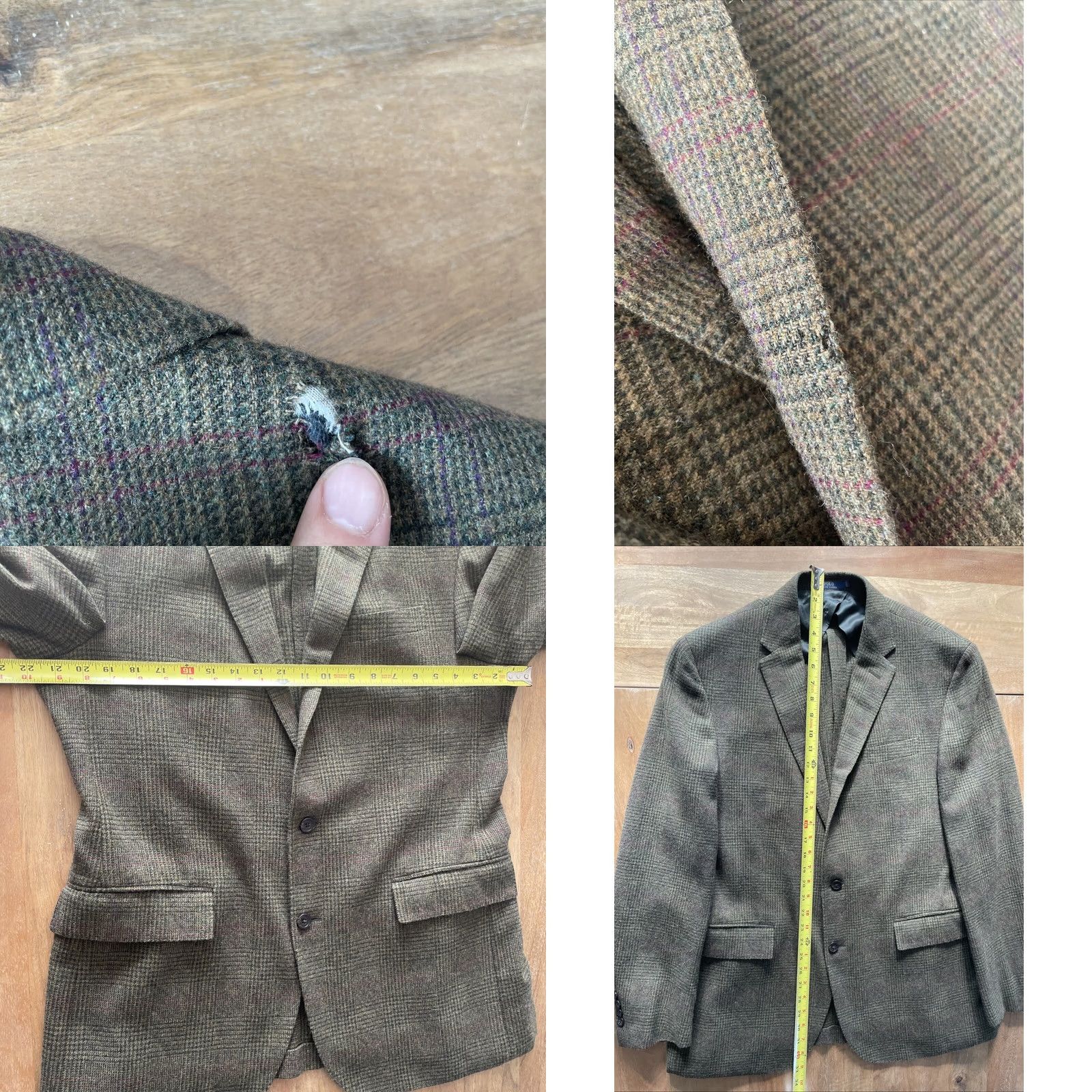 Ralph Lauren Ralph Lauren Blazer Men 44R Slim Tweed Plaid Double-Vented Notch Lapel Green Lambswool Jacket Blazer Shirt Coat Suit Jacket Vintage? (No) Size US XXL / EU 58 / 5 - 9 Thumbnail