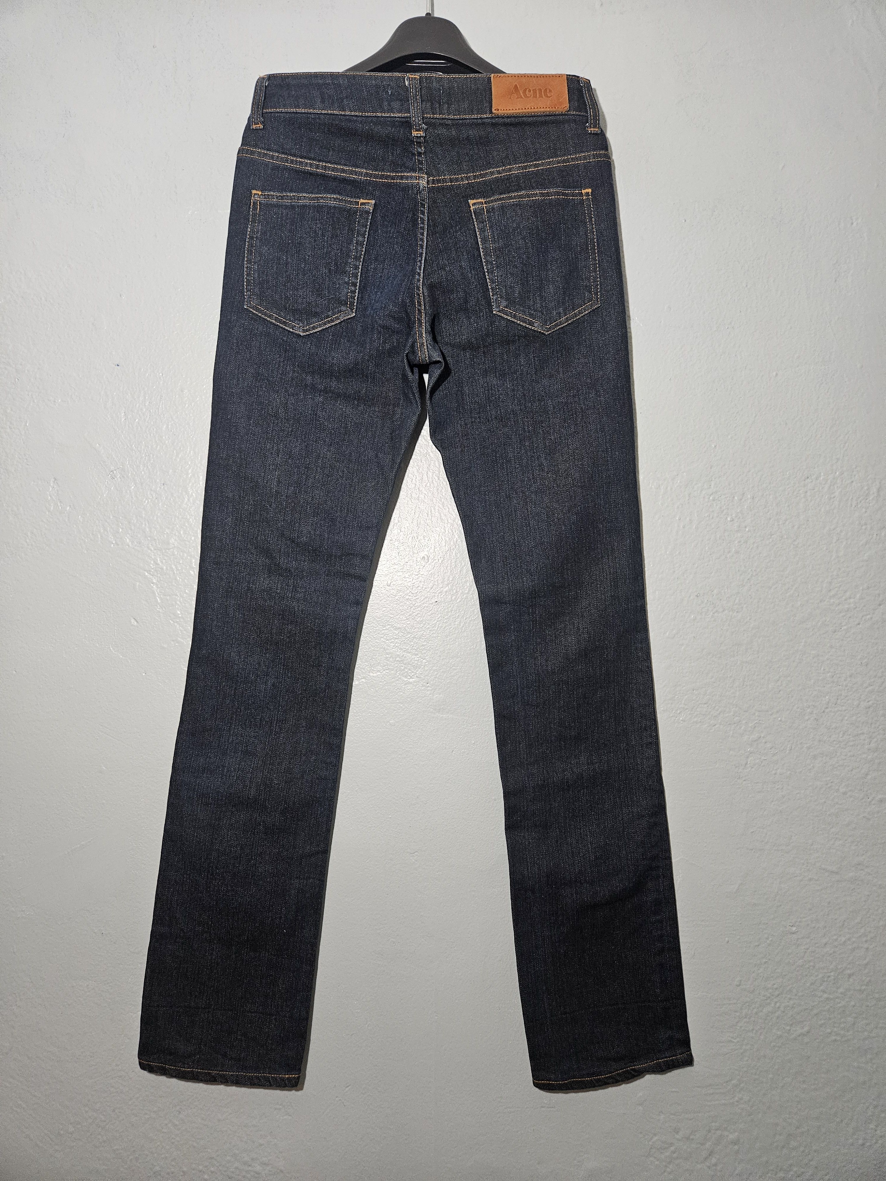 Acne Studios Hex DC Blue Raw Style Leather Back Patch Denim Jeans Size US 29 - 1 Thumbnail