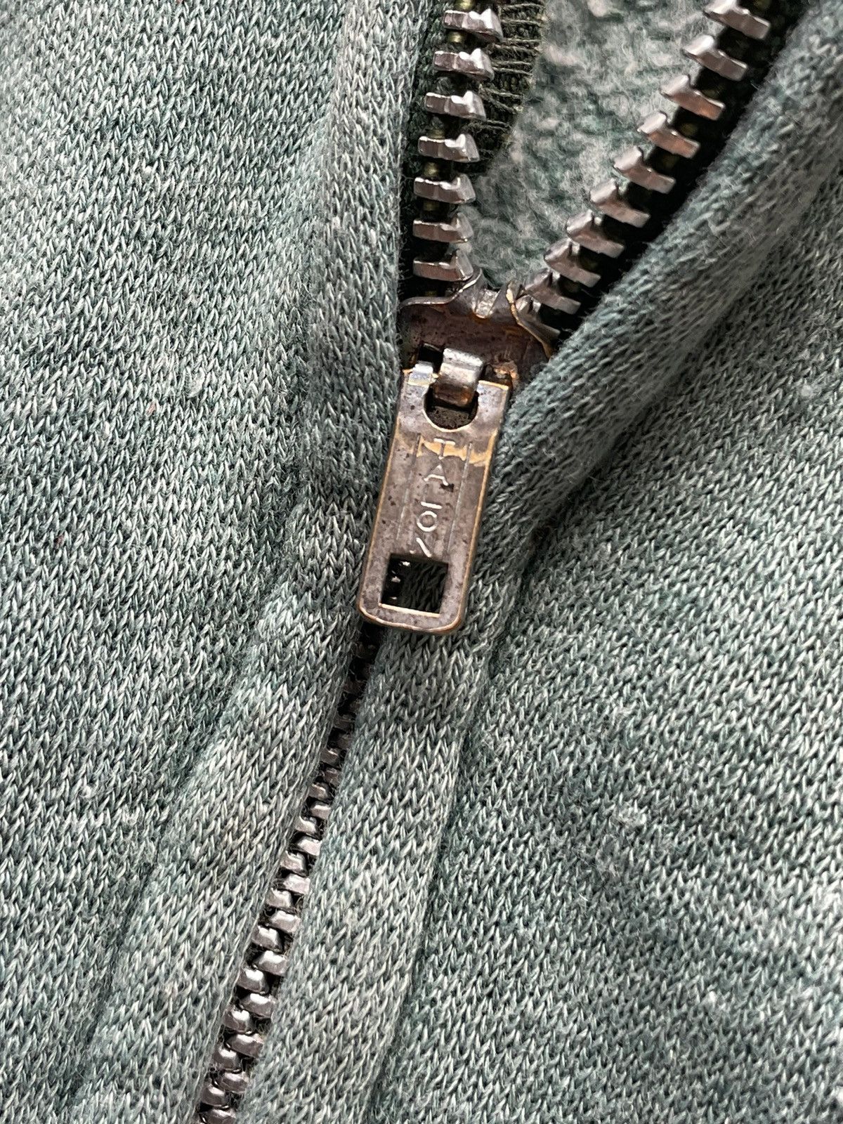 RRL Ralph Lauren Vintage 1950s Faded Green Hoodie Size M Talon Zipper Size US M / EU 48-50 / 2 - 9 Thumbnail