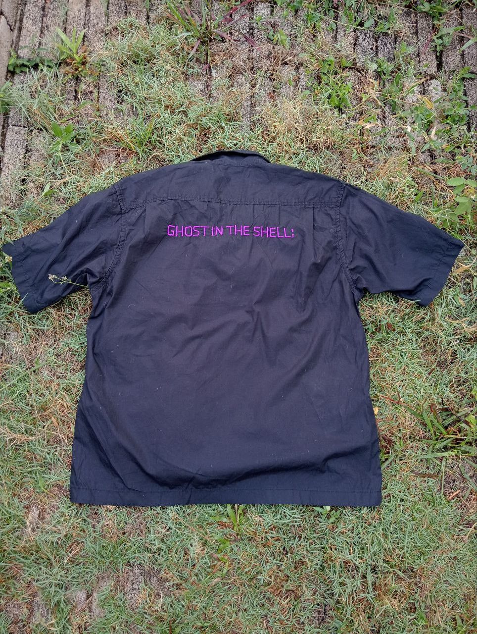 image of Anima x Gu Stealgu X Sac_2045 Ghost In The Shell Oversized Shirt in Black, Men's (Size Medium)