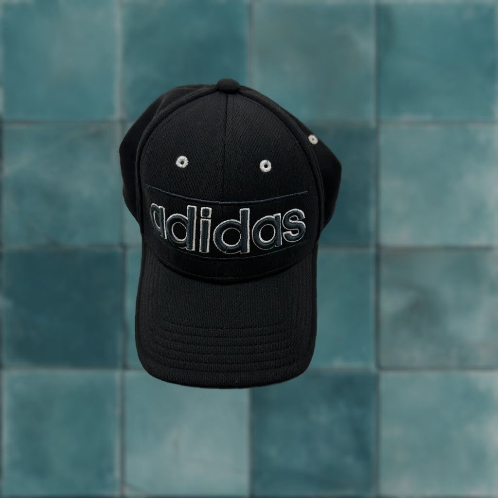 Adidas Adidas Hat Mens OS Black Spellout Big Logo Strapback Cap Size ONE SIZE - 1 Thumbnail