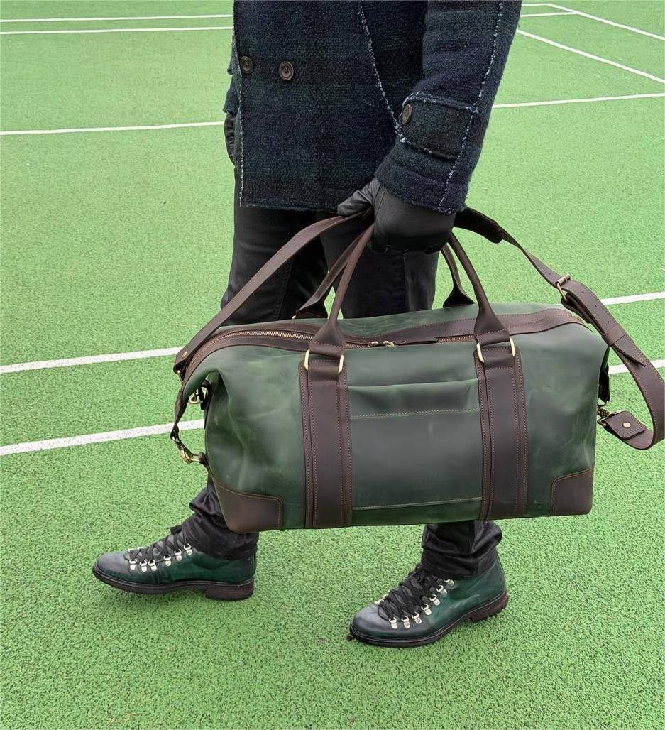 Handmade Genuine vintage leather travel bag. Duffel Bag. Weekender Size ONE SIZE - 1 Thumbnail
