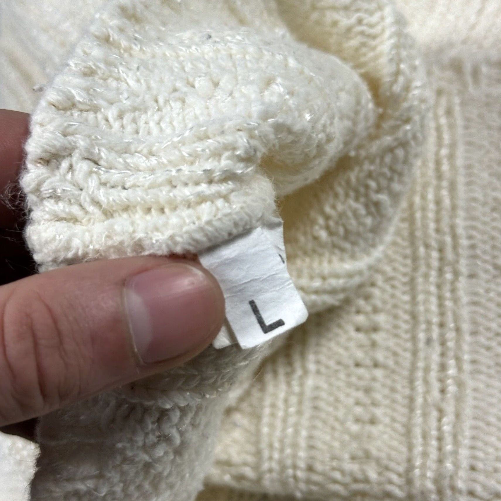 Vintage Vintage Garland USA Women's 90s Y2K Oversized Crop Sweater Pullover Knit Ivory M Size M / US 6-8 / IT 42-44 - 5 Thumbnail