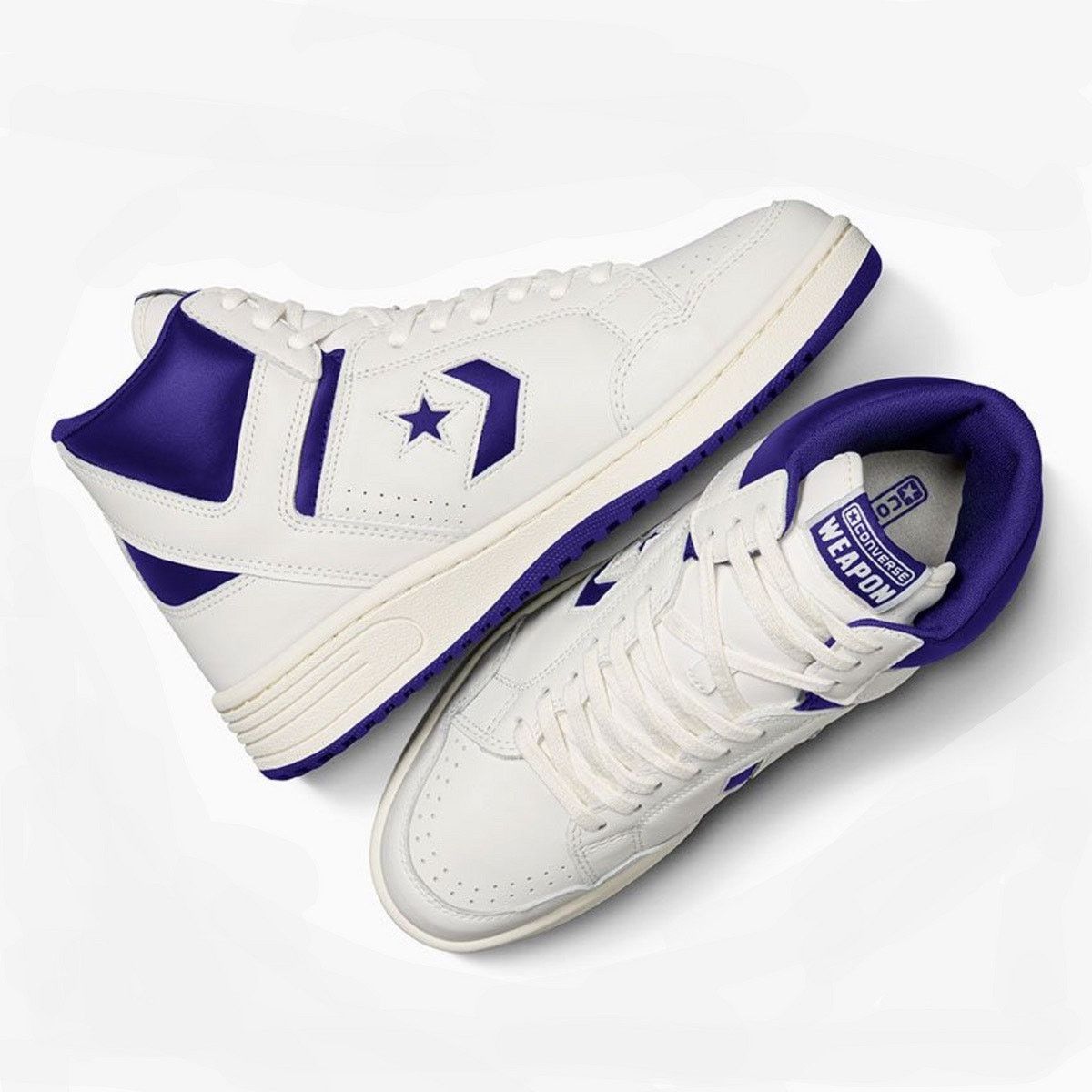 Converse CONVERSE WEAPON MEN'S 12 MID LEATHER MAGIC JOHNSON LA LAKERS Size US 12 / EU 45 - 4 Thumbnail