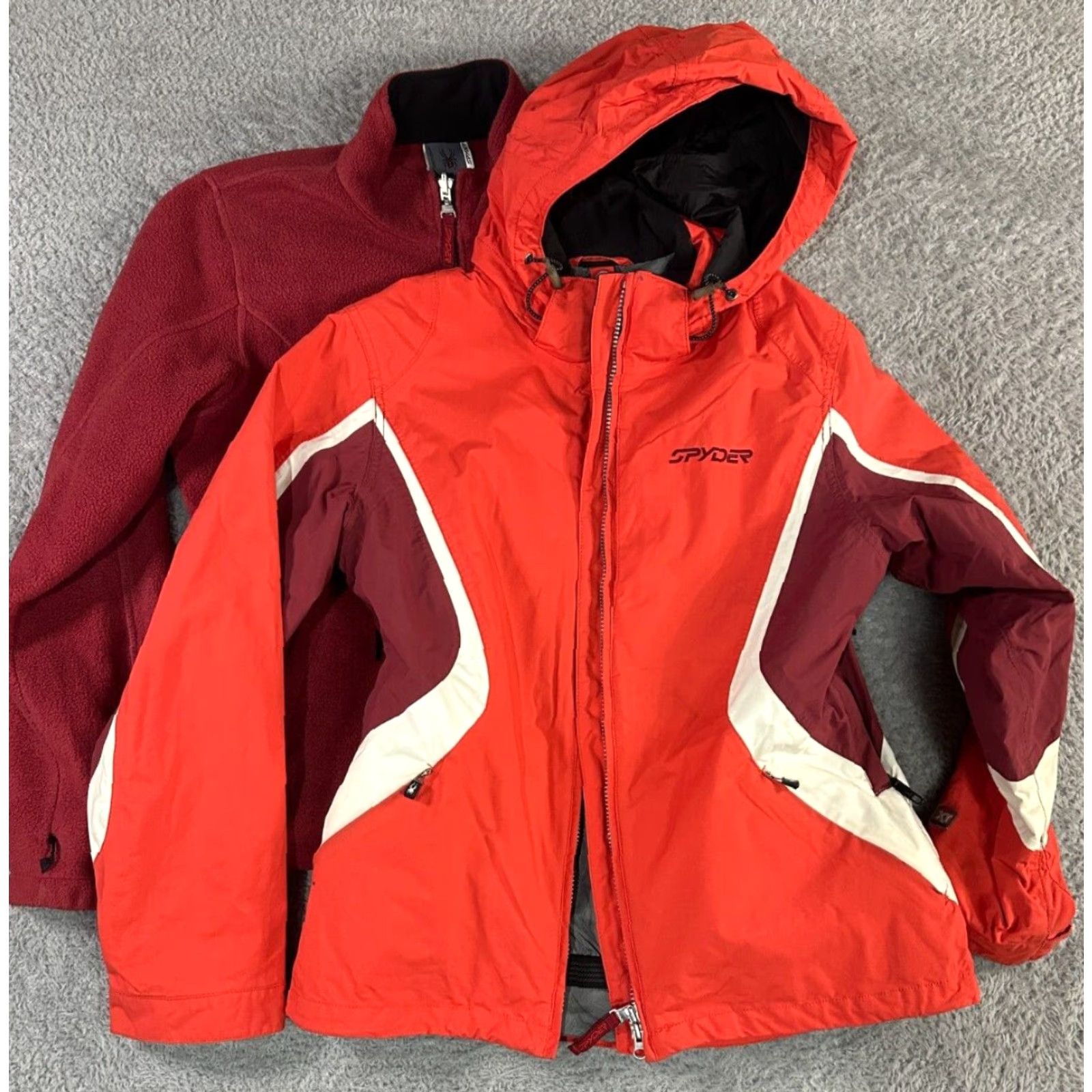 Spyder Spyder Jacket Womens Red 3-in-1 Ski Winter Coat Full Zip Fleece Insulated Mid-Length Casual Outdoor Sports USA Size XL / US 12-14 / IT 48-50 - 2 Thumbnail