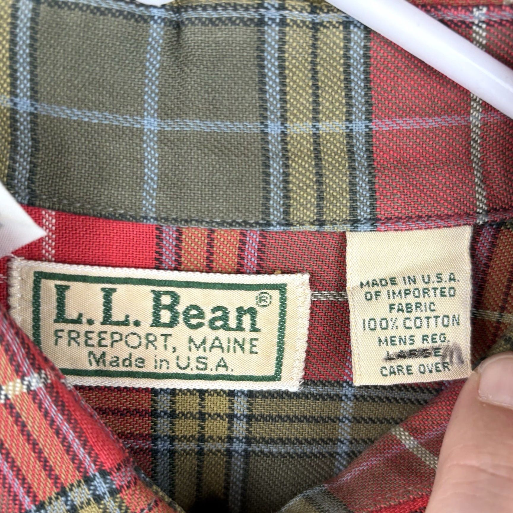 Vintage VINTAGE L.L.Bean Shirt Mens Large Red Plaid Button Down Pocket Casual USA Size US L / EU 52-54 / 3 - 3 Thumbnail