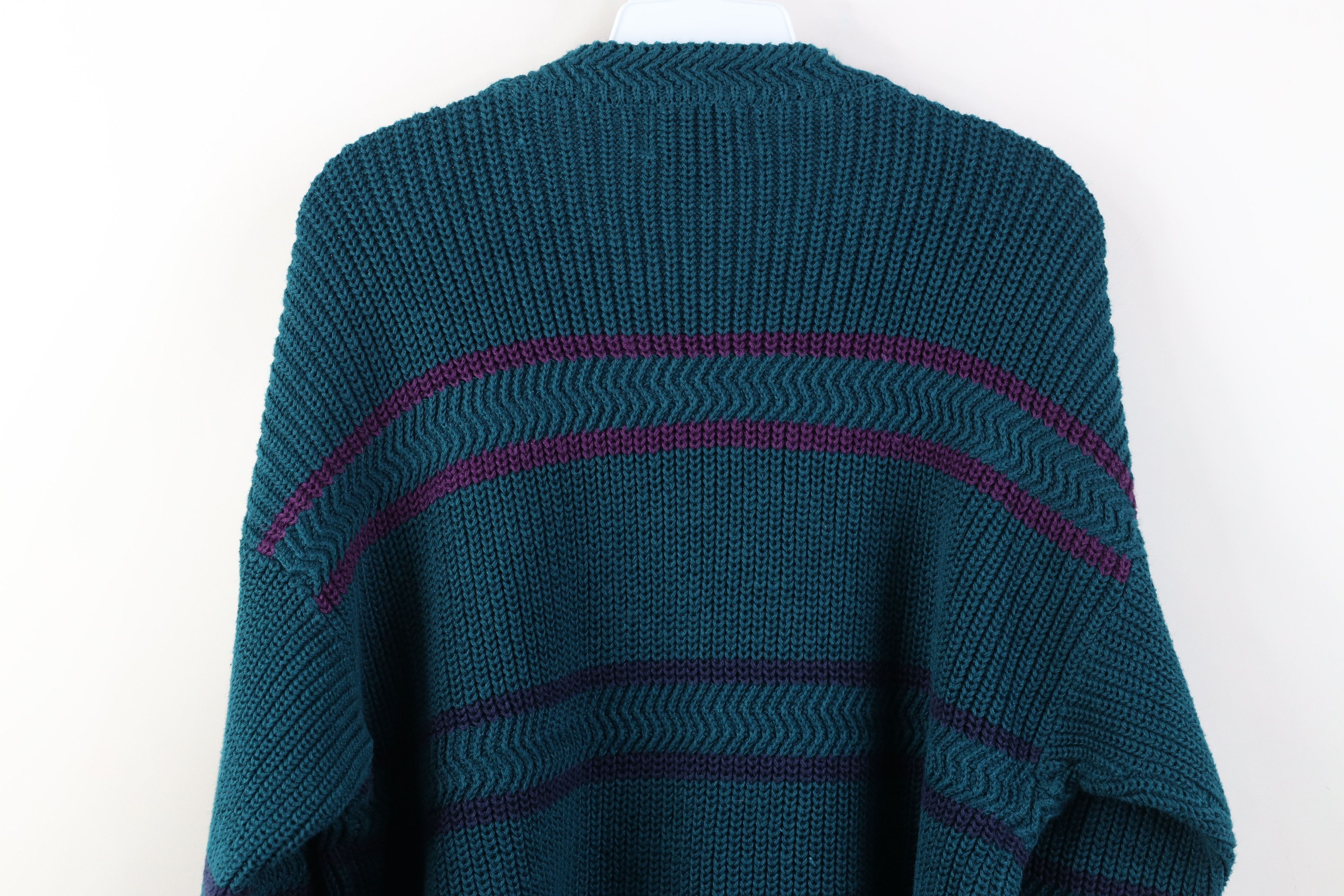 Vintage Vintage 90s Streetwear Chunky Ribbed Knit Crewneck Sweater Size US L / EU 52-54 / 3 - 10 Thumbnail