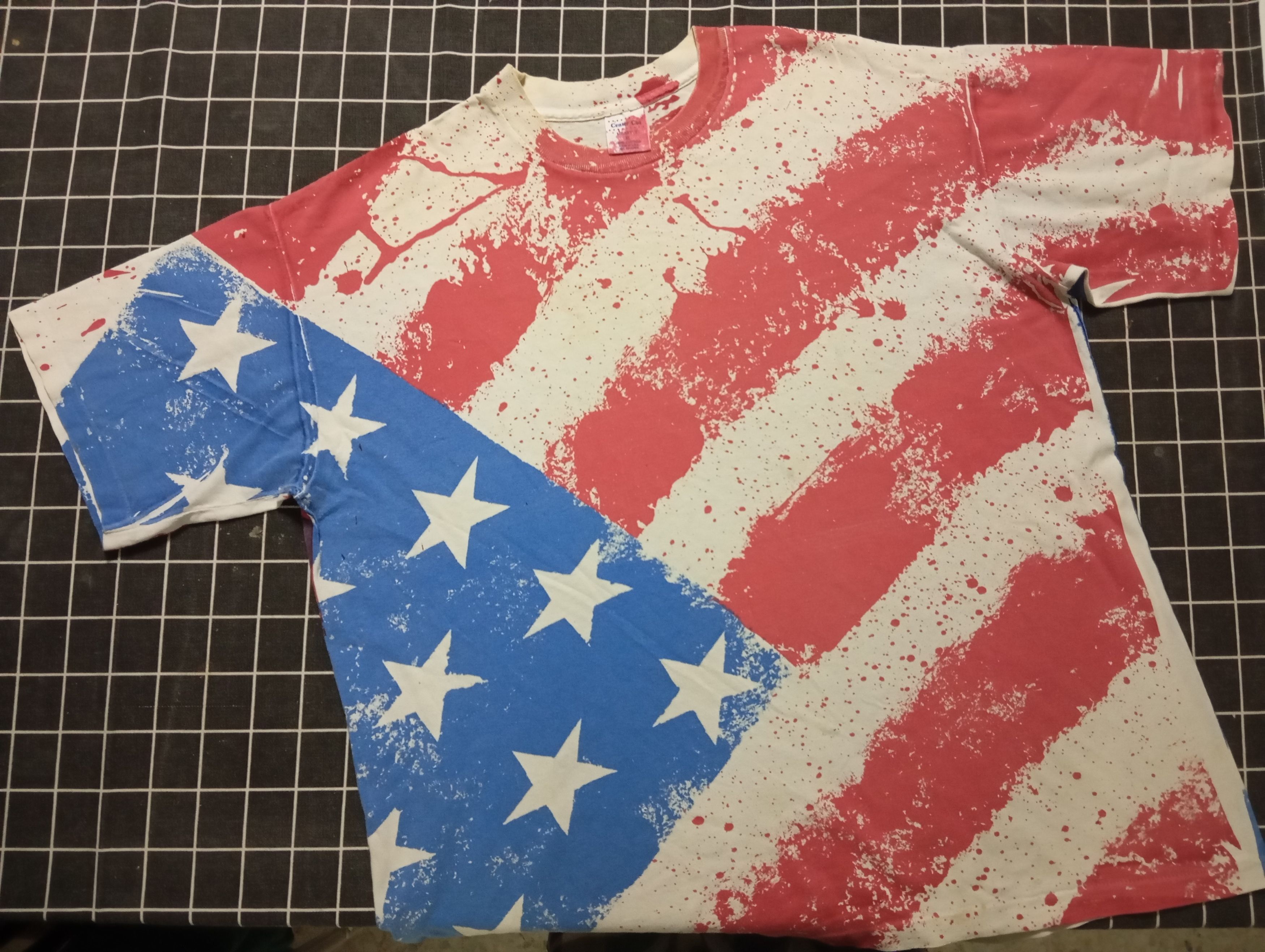 Vintage VTG America Flag Art Painting 🇺🇸 Tshirt 80s 90s USA Size US XL / EU 56 / 4 - 3 Thumbnail
