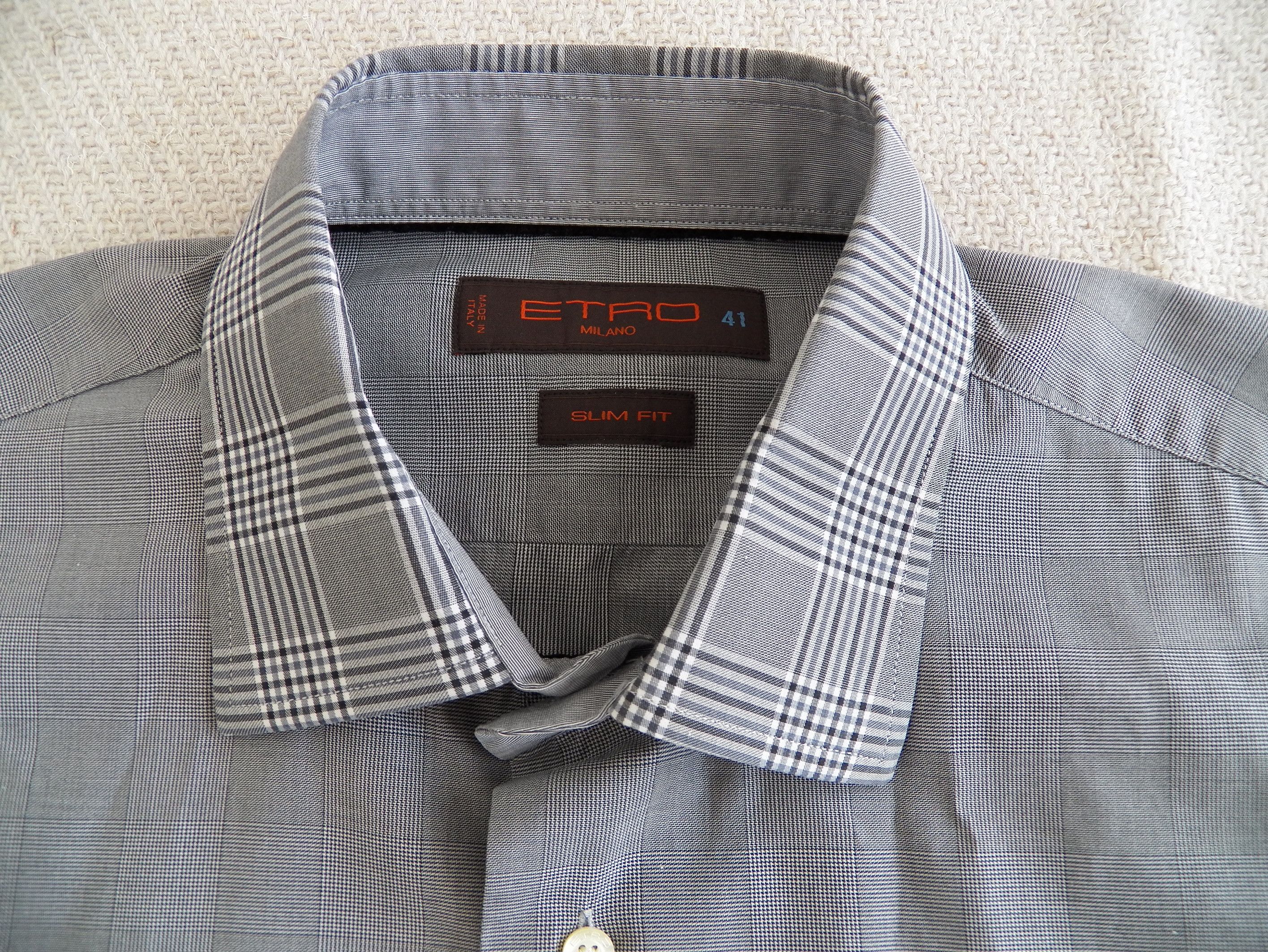 Etro Etro Shirt Size 41 glen plaid check cotton long sleeve slim Size US M / EU 48-50 / 2 - 2 Thumbnail