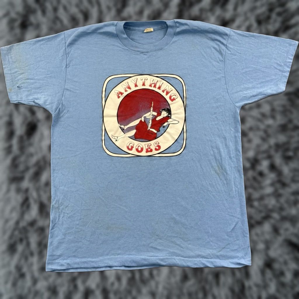 Vintage VINTAGE Screen Stars Broadway Shirt T-Shirt Adult Large Blue 80s Musical Short Sleeve Cotton Blend Graphic Print Crew Neck Men Size US L / EU 52-54 / 3 - 1 Thumbnail