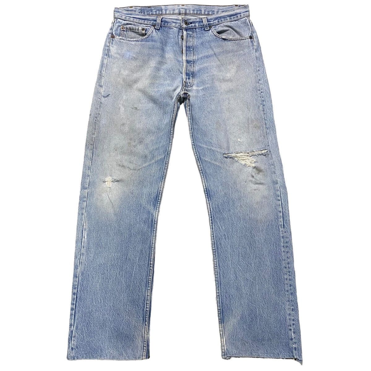 Levi's Vintage 80s Levis 501xx Distressed Jeans Size US 34 / EU 50 - 1 Thumbnail