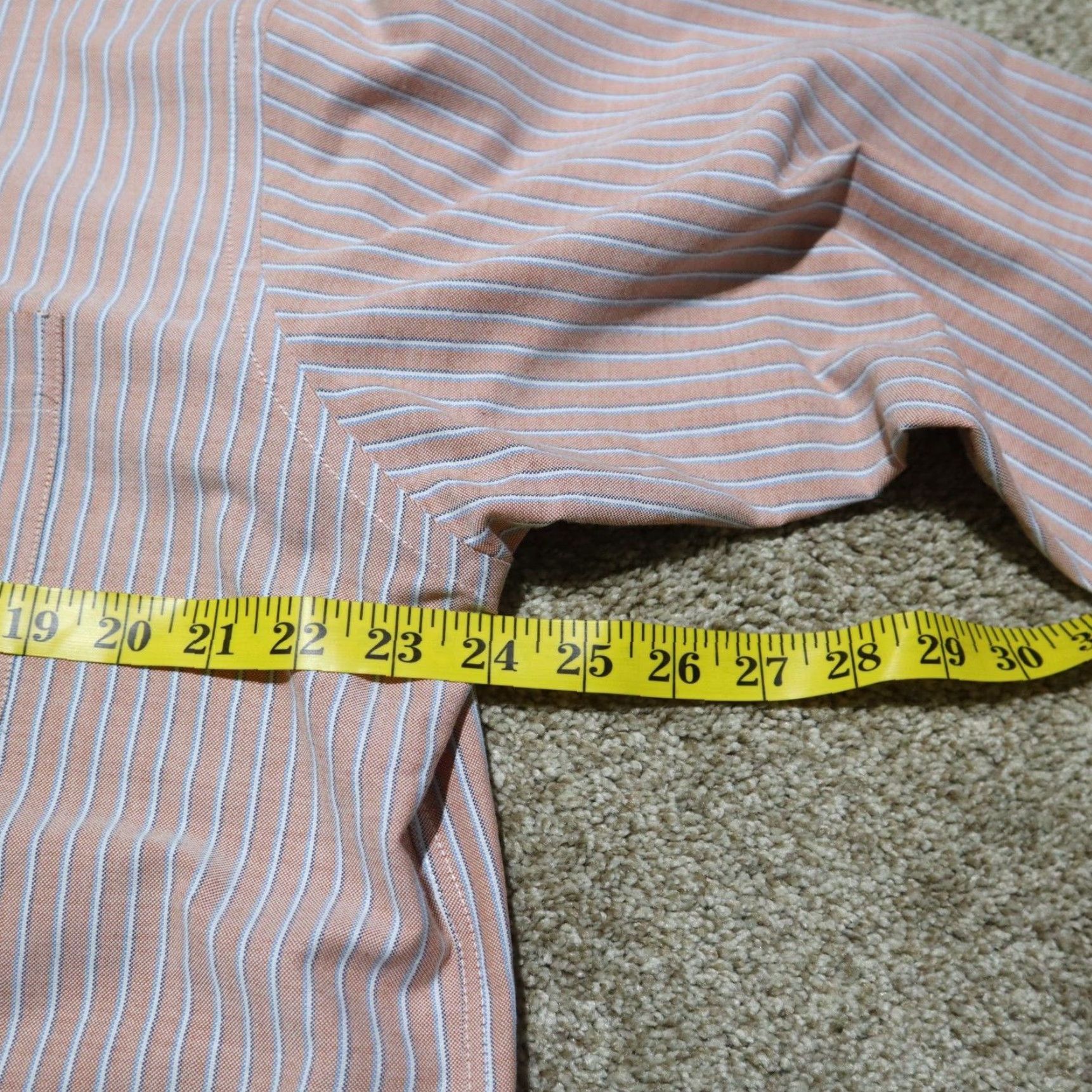 Stafford Stafford Shirt Button-Down Long Sleeve Mens Size 16.5 32/33 Orange White Striped Multicolor Size US L / EU 52-54 / 3 - 5 Thumbnail