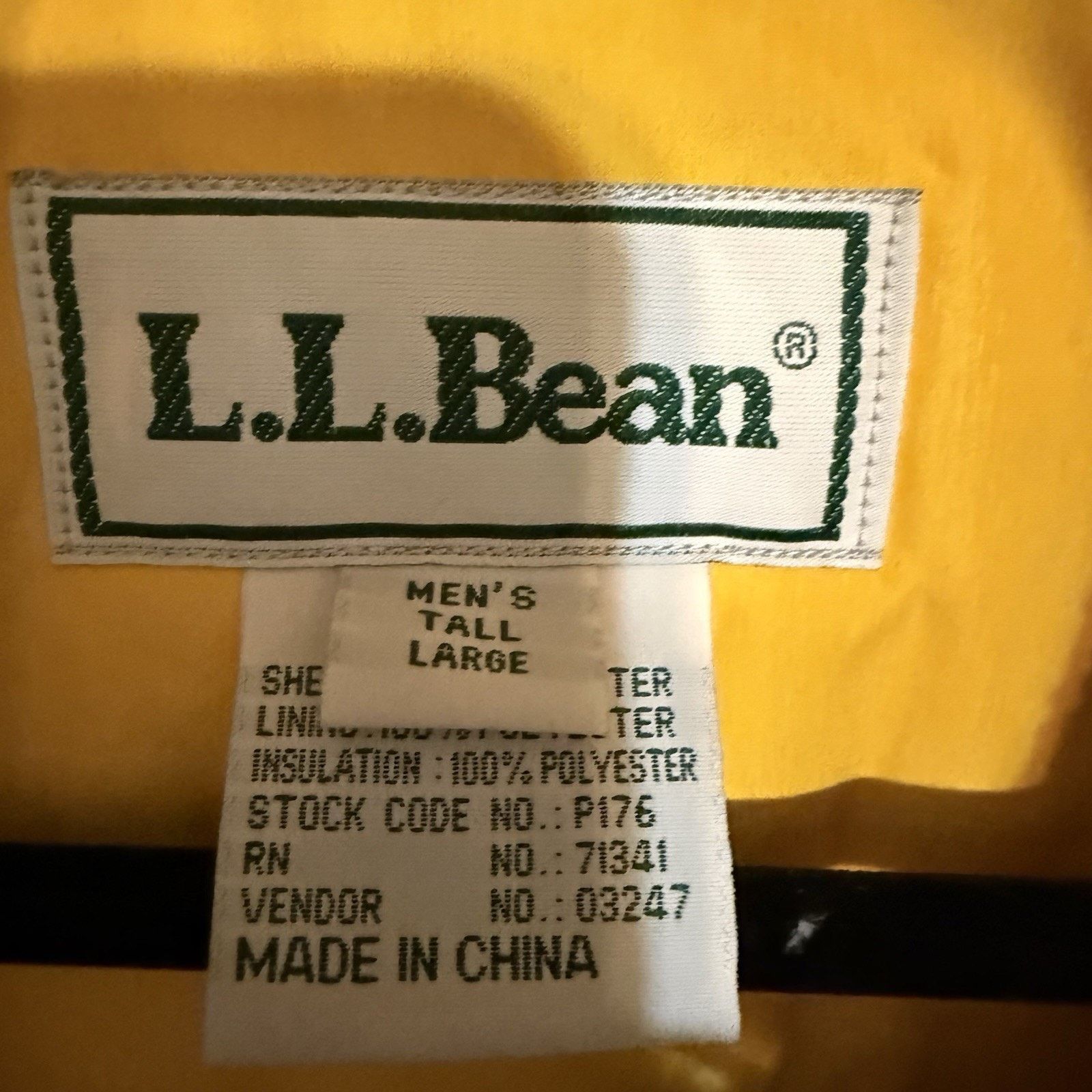 L.L. Bean Vtg LL Bean Jacket Men’s Large Tall Yellow Puffer Parka Size US L / EU 52-54 / 3 - 2 Thumbnail