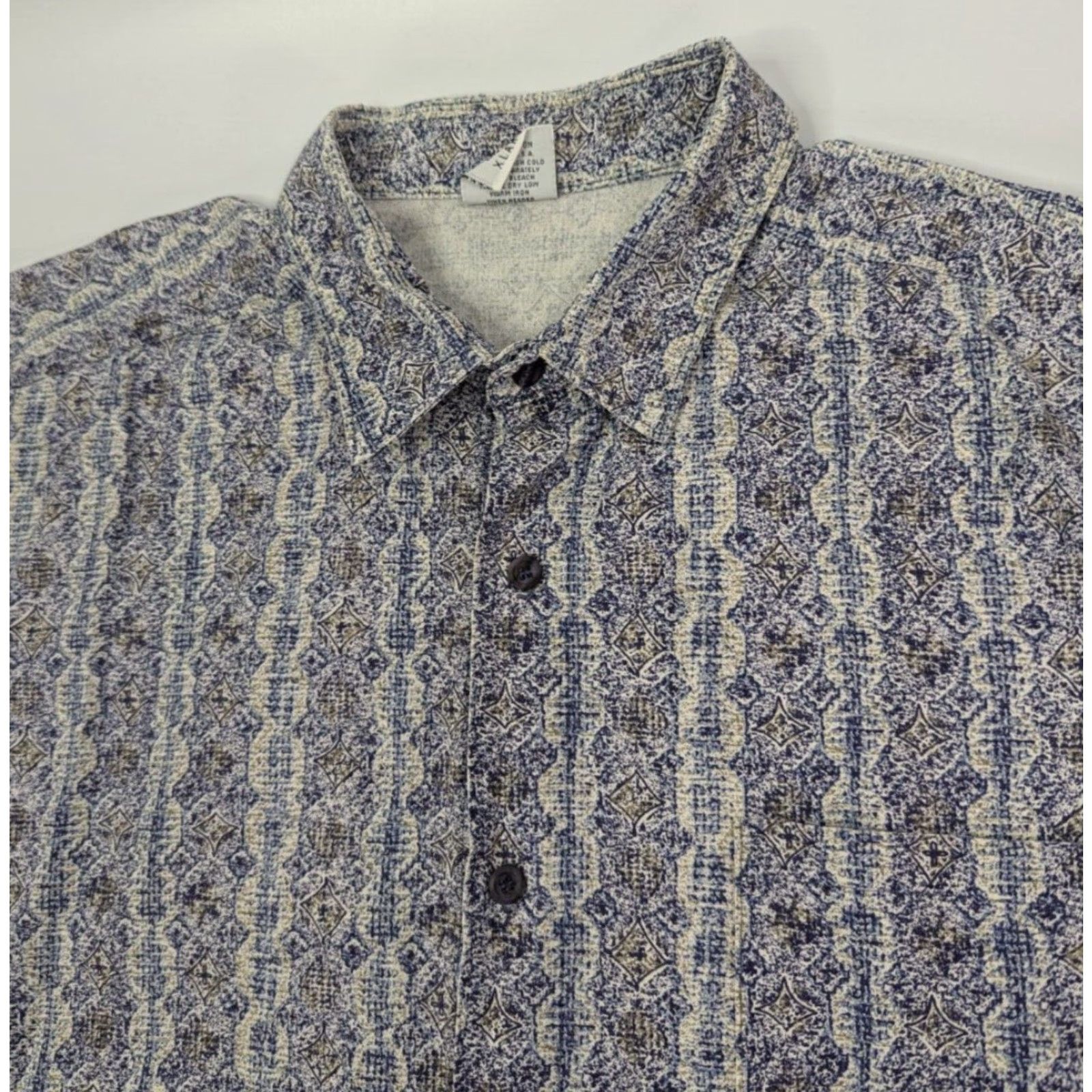 Anchor Blue VINTAGE Anchor Blue Shirt Men's XL Button Up Diamond Pattern Camp Casual Retro Size US XL / EU 56 / 4 - 2 Thumbnail