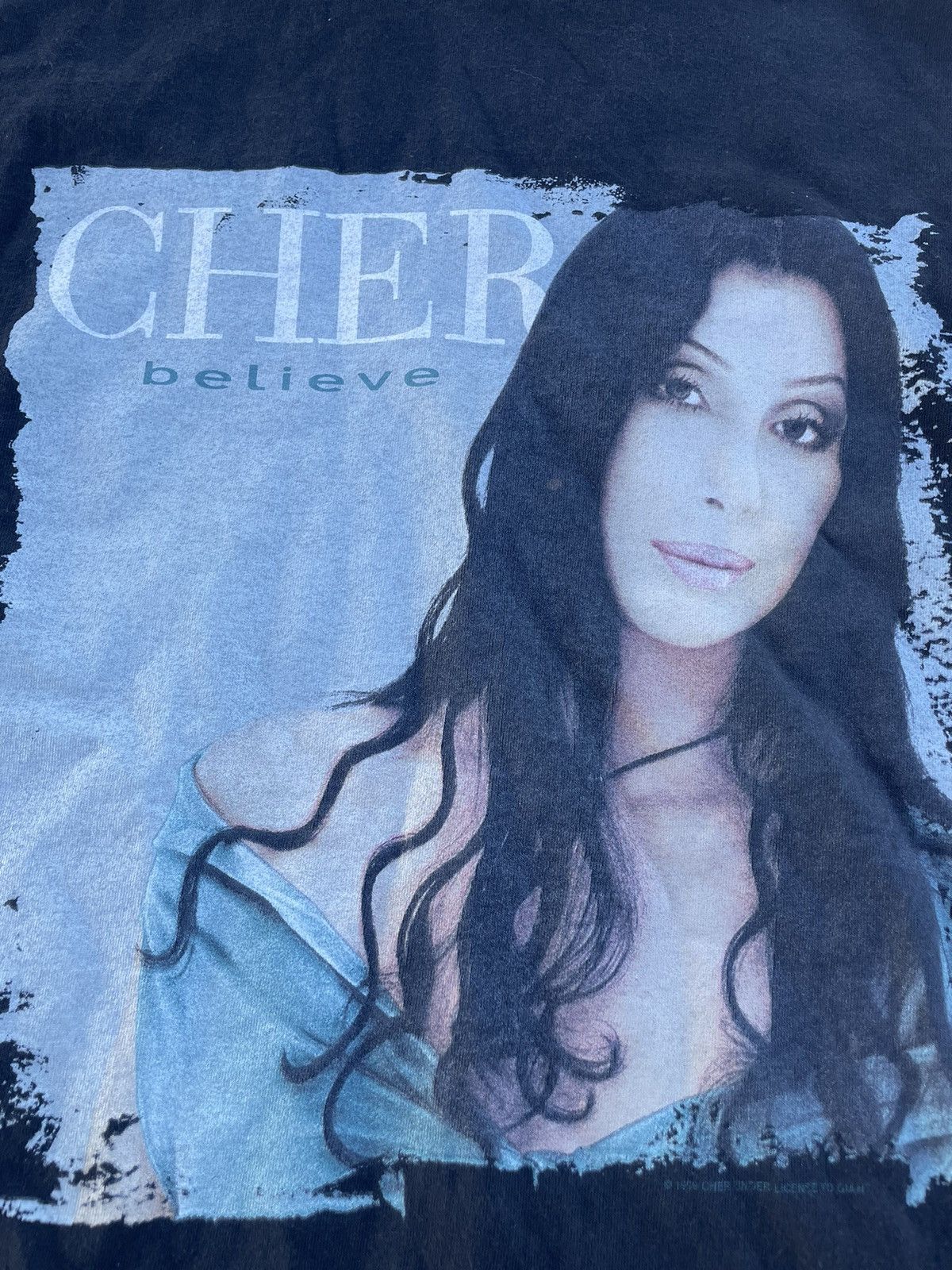Band Tees × Giant Vintage Cher Believe Tour 1999 Black T-shirt Size US L / EU 52-54 / 3 - 4 Thumbnail