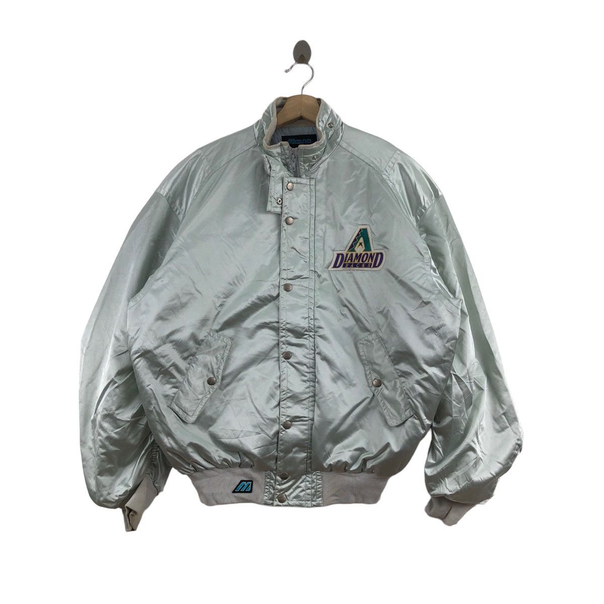 image of Vintage 90's Mizuno Arizona Diamondbacks Varsity Jacket Mlb in Grey, Men's (Size 2XL)