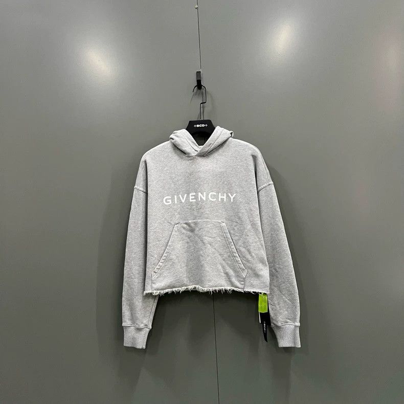 Givenchy Givenchy Grey Printed Logo Short Hoodie M Size Size US M / EU 48-50 / 2 - 1 Thumbnail