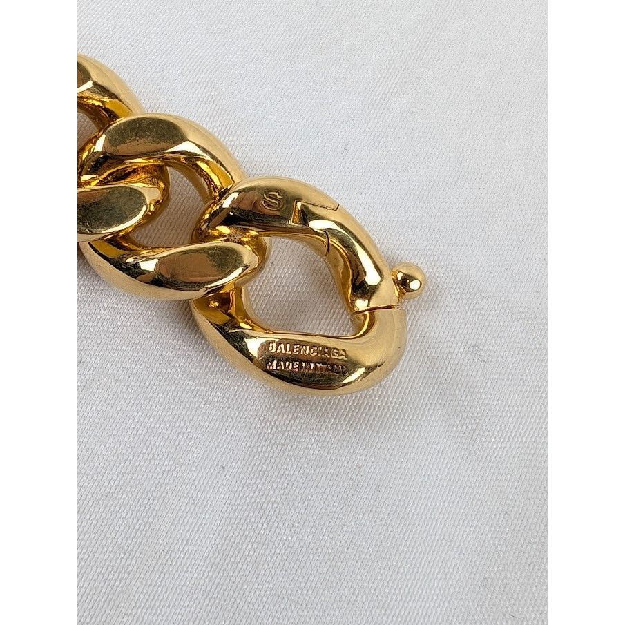 Balenciaga o1rshd1 Size: Small / Logo Bracelet in Gold Size ONE SIZE - 6 Thumbnail