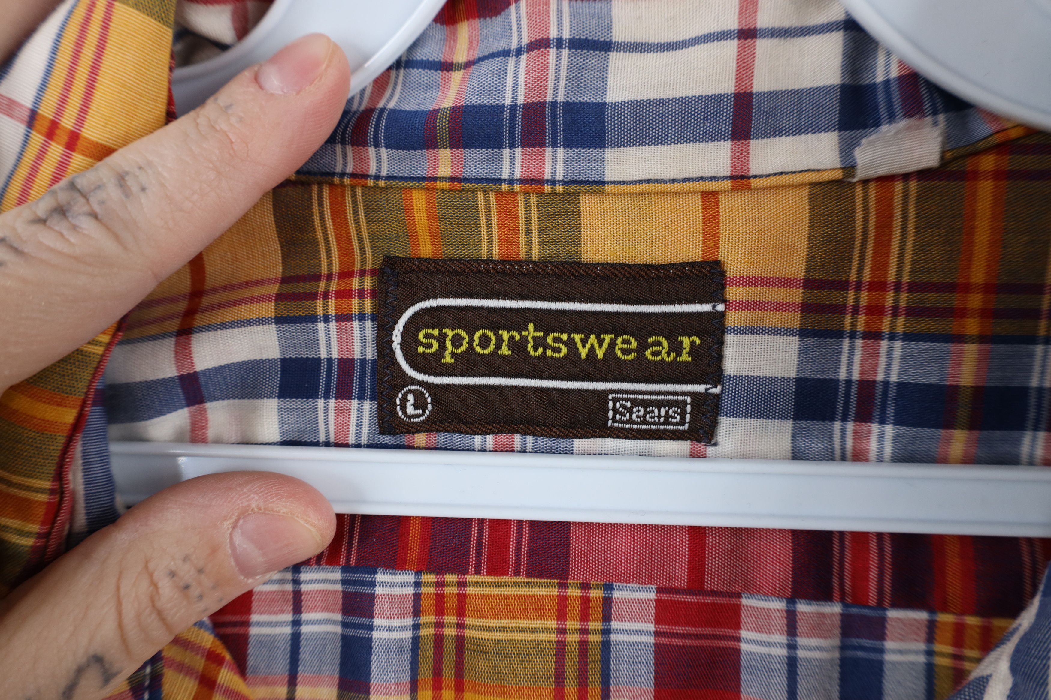 Vintage Vintage 70s Streetwear Cowboy Button Shirt Rainbow Plaid Size US L / EU 52-54 / 3 - 9 Thumbnail
