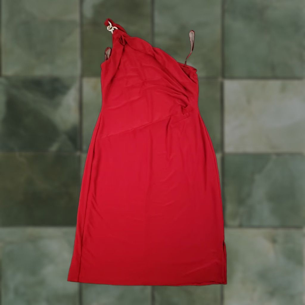 Ralph Lauren Lauren Ralph Lauren Hollynn Dress Sz 6 Red Embellished Sleeveless Ruched Stretch Size M / US 6-8 / IT 42-44 - 1 Thumbnail