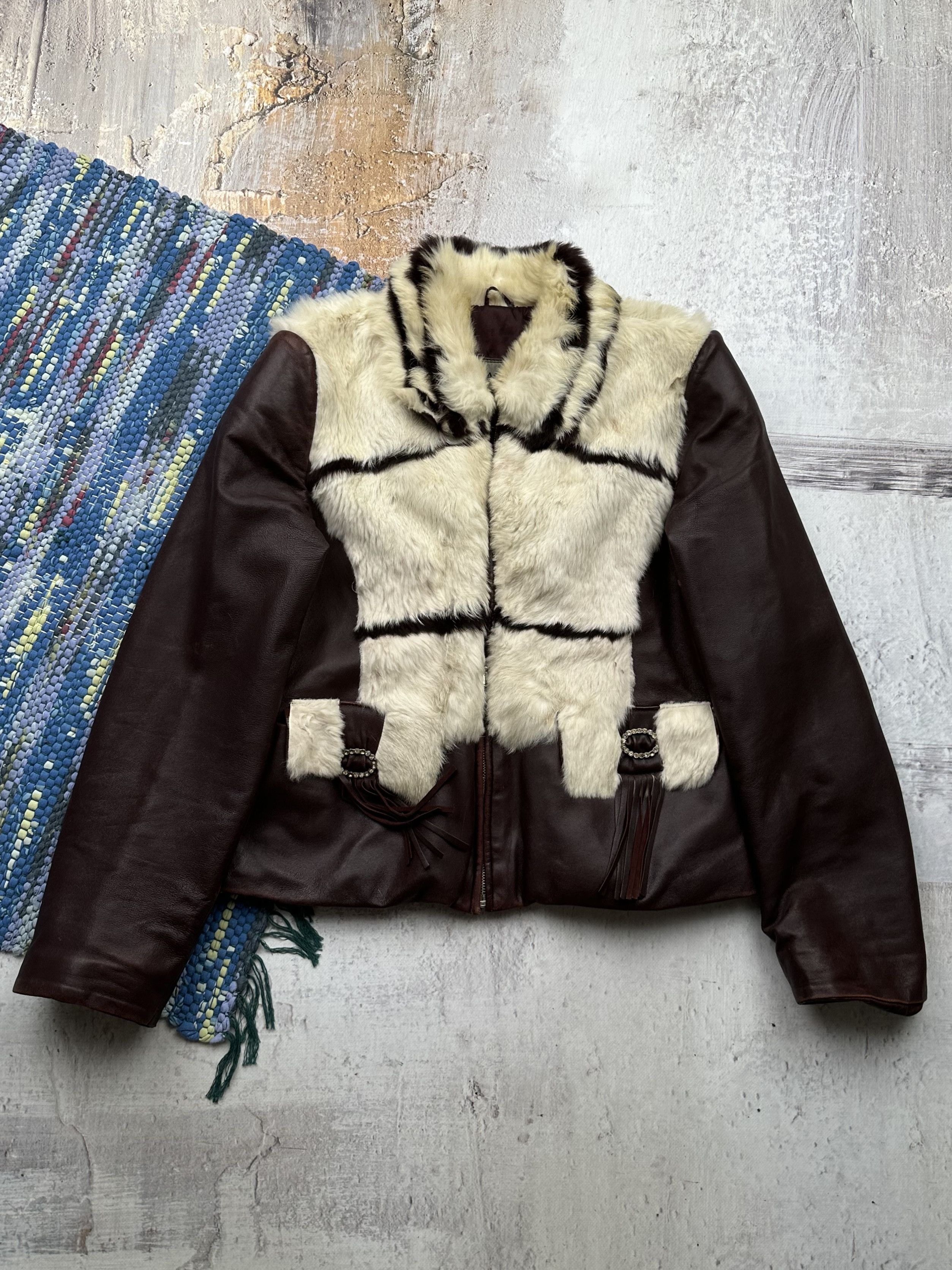 Vintage Vintage Leather/Real Fur Jacket A109D15(471) Size M / US 6-8 / IT 42-44 - 1 Thumbnail
