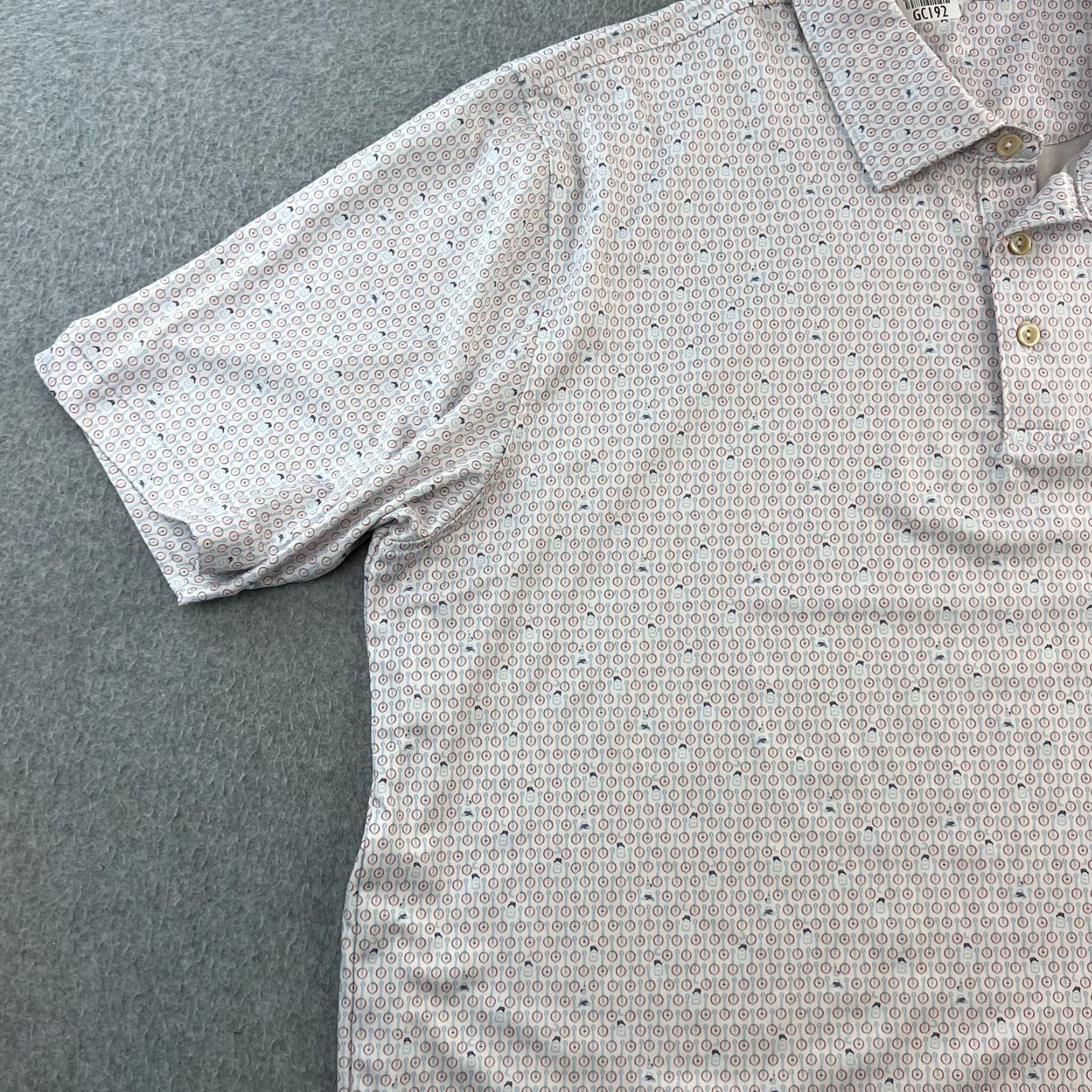 Peter Millar Peter Millar Polo Shirt Mens XL White Blue Red Pattern Summer Comfort Golf Shirt Size US XL / EU 56 / 4 - 5 Thumbnail