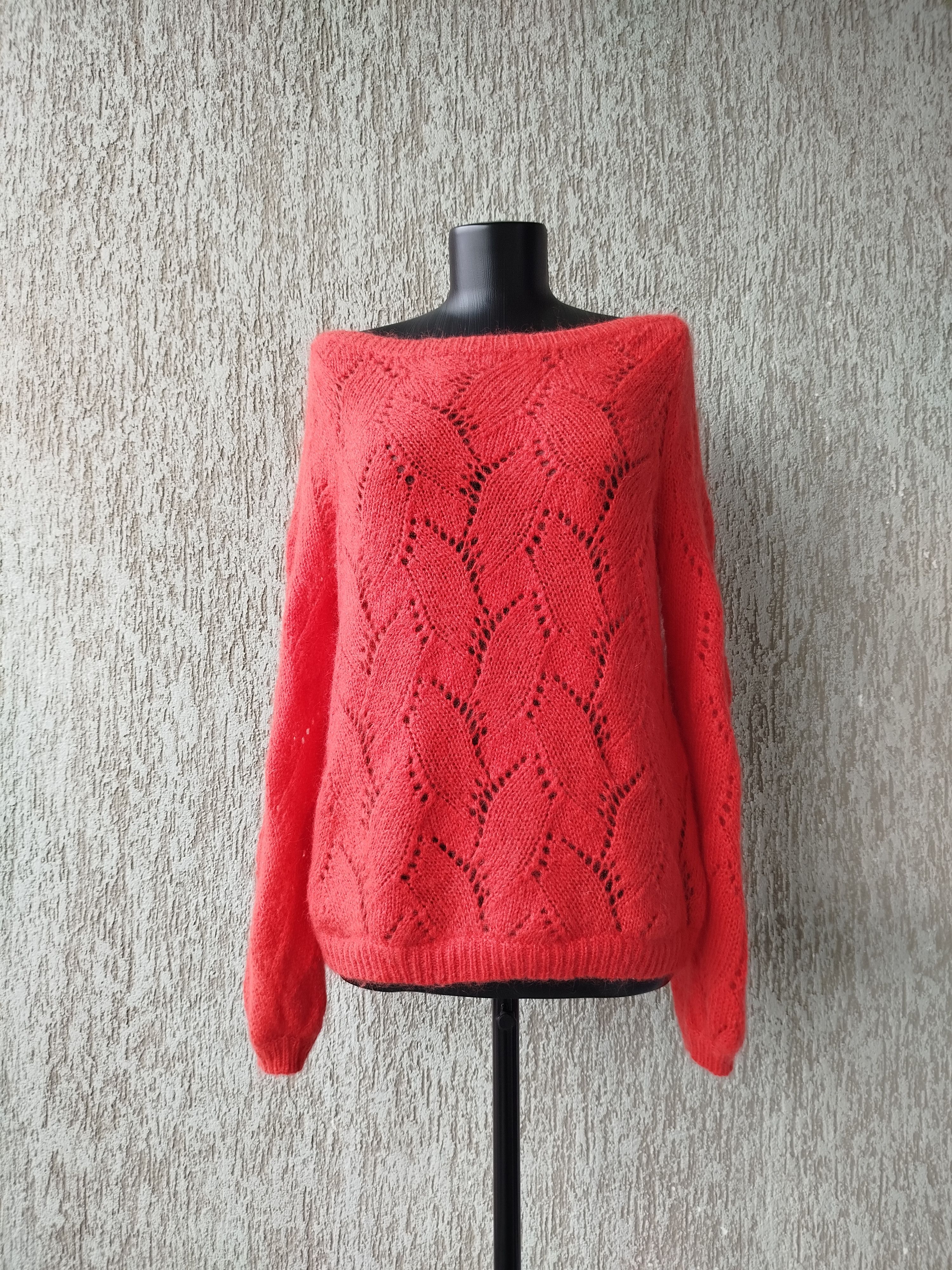 Sezane Sweater Jumper Coral Lace Knit Mohair Merino Size S Size S / US 4 / IT 40 - 10 Thumbnail