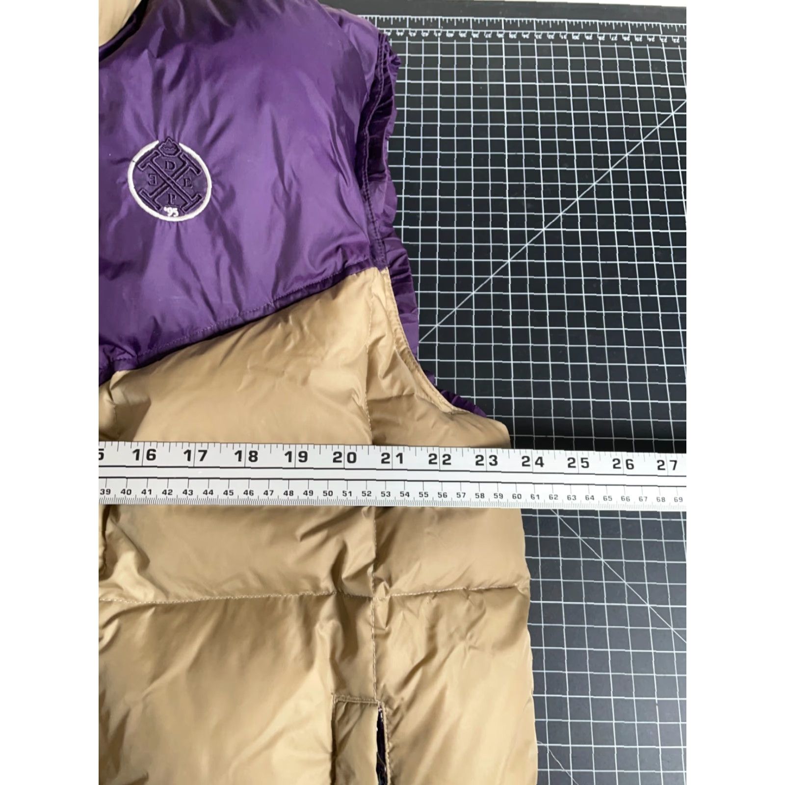 Vintage VINTAGE 10.Deep Puffer Vest Men 2XL Beige Purple Quilted Down Insulated Short Zip Pockets Hip Hop Streetwear Size US XXL / EU 58 / 5 - 5 Thumbnail